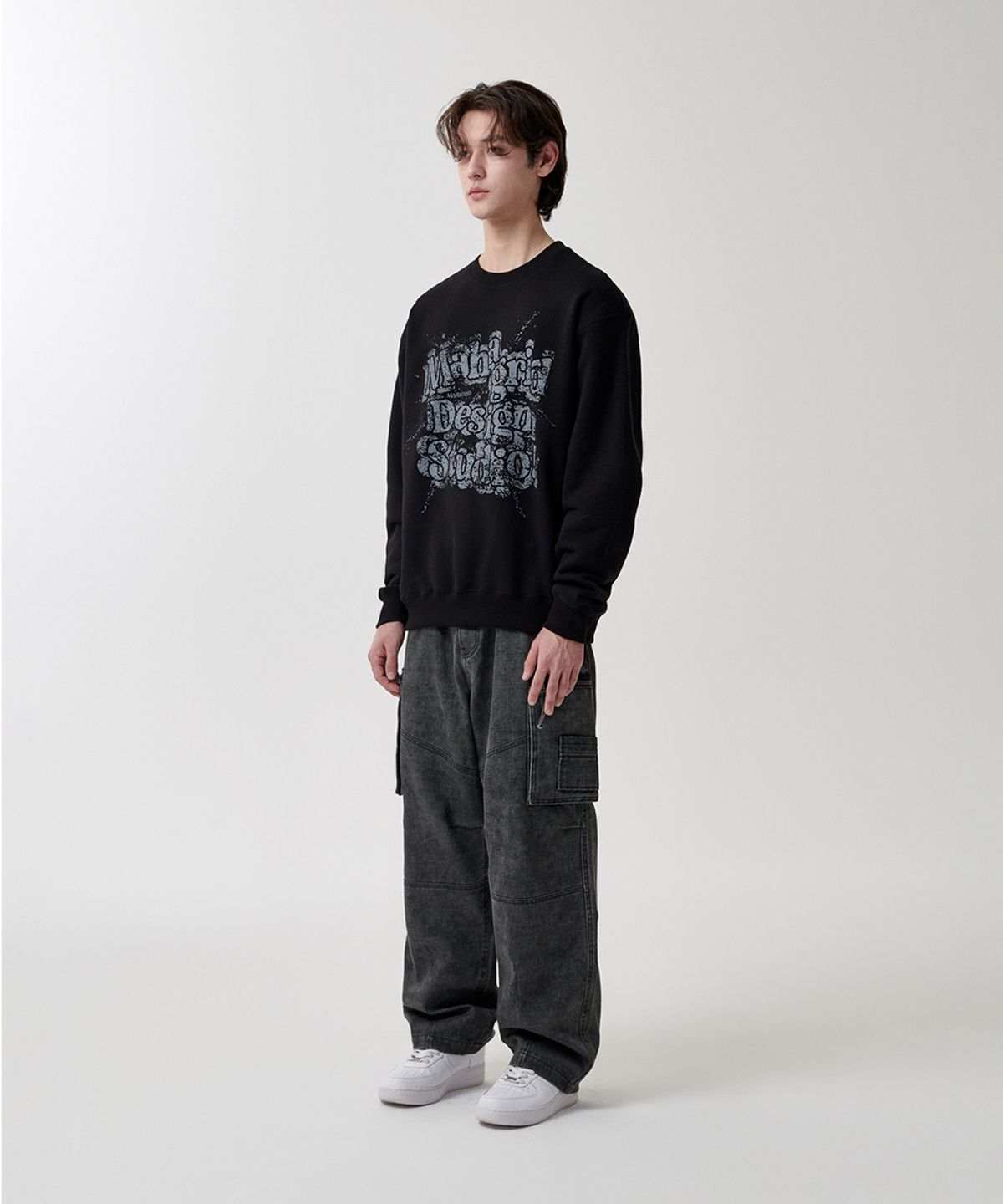 마하그리드(MAHAGRID) SPLATTER SWEATSHIRT BLACK(MG2FSMM443A)