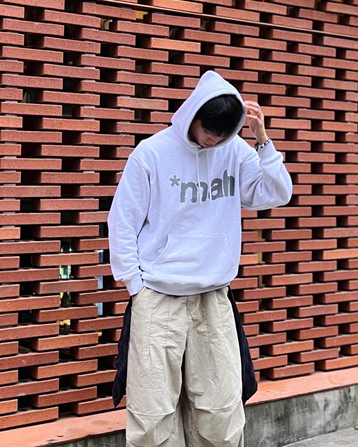 마하그리드(MAHAGRID) mah SPRAY HOODIE LIGHT GREY(MG2FSMM407A)