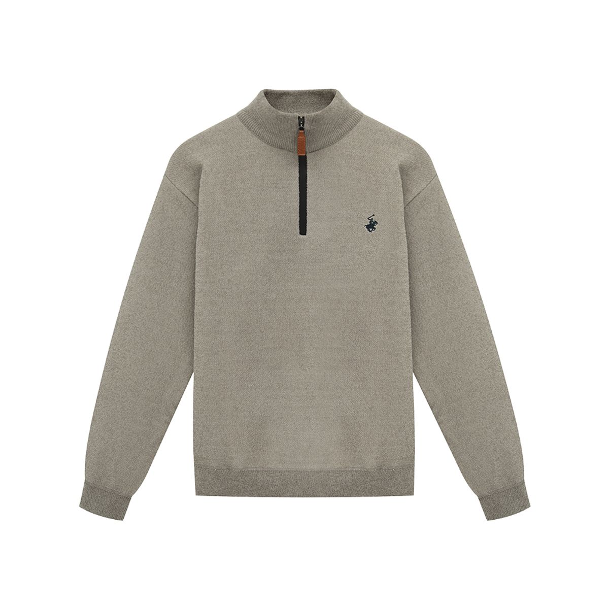 비버리힐스 폴로클럽(BHPOLOCLUB) 하이넥 기모 니트 반집업 TS923