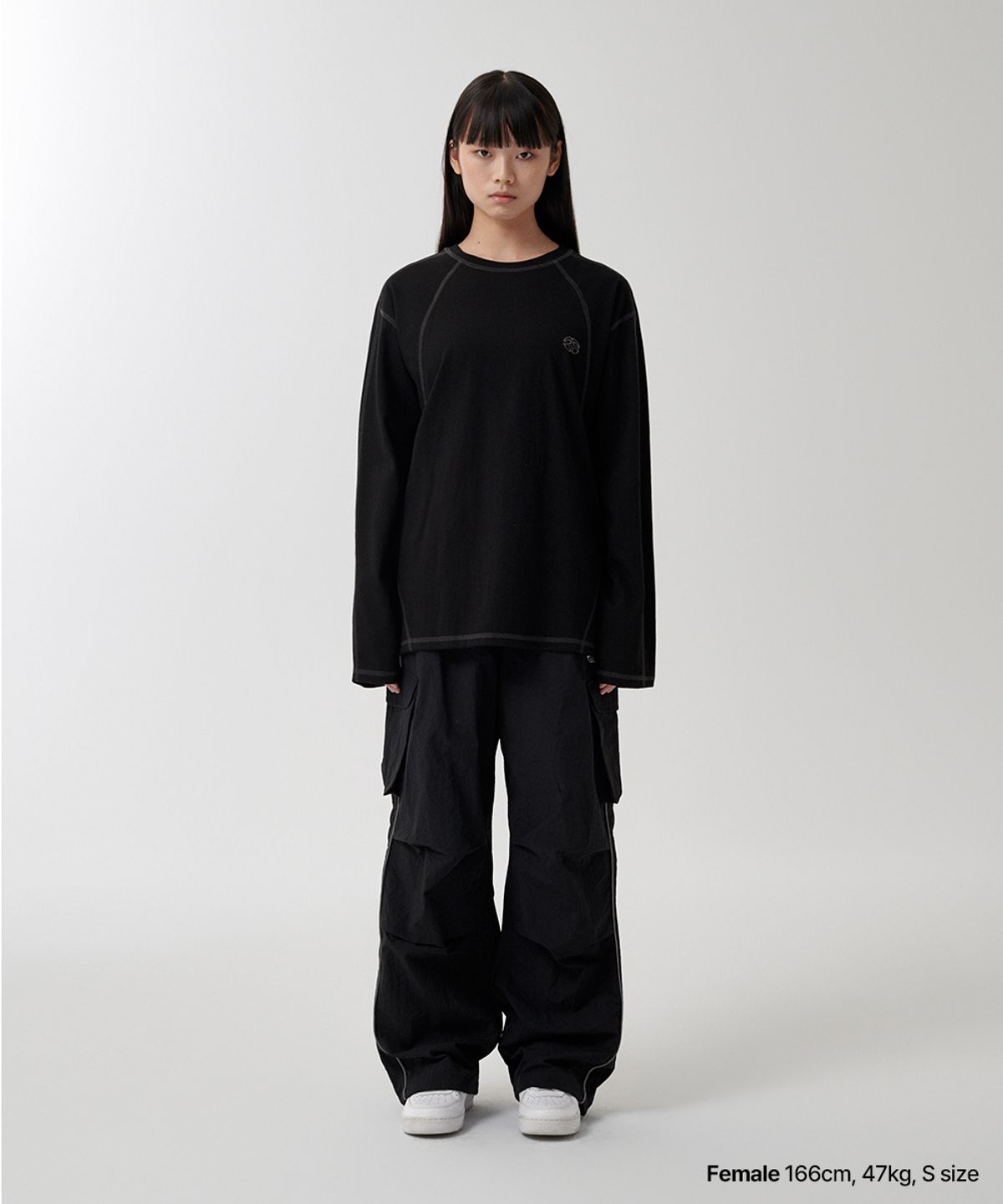 마하그리드(MAHAGRID) NYLON CARGO PARACHUTE PANT BLACK(MG2FSMPA20A)