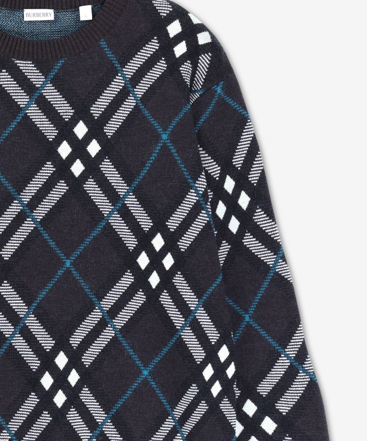 버버리(BURBERRY) 체크 울 모헤어 블렌드 니트 - 스너그 / 8093499