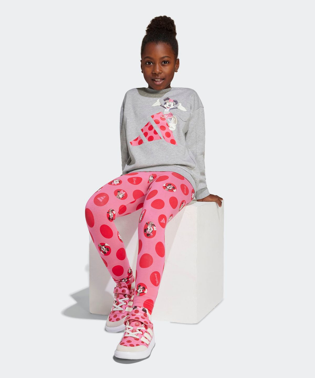 아디다스 키즈(ADIDAS KIDS) 아디다스 X 디즈니 미니마우스 레깅스 세트 - 그레이핑크 / JF3645
