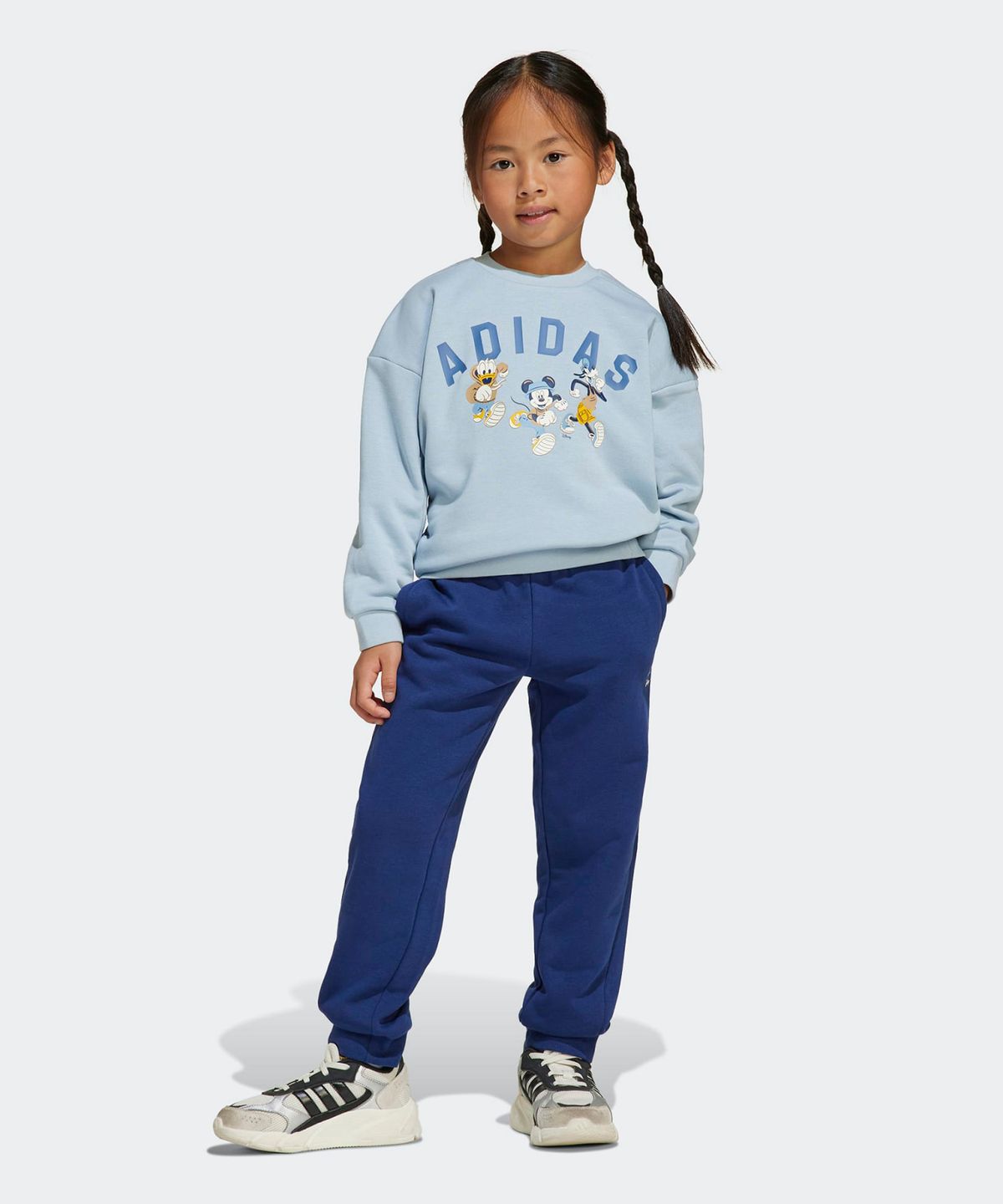 아디다스 키즈(ADIDAS KIDS) 아디다스 X 디즈니 미키마우스 스웨트셔츠 조거 세트 - 블루 / JN6100