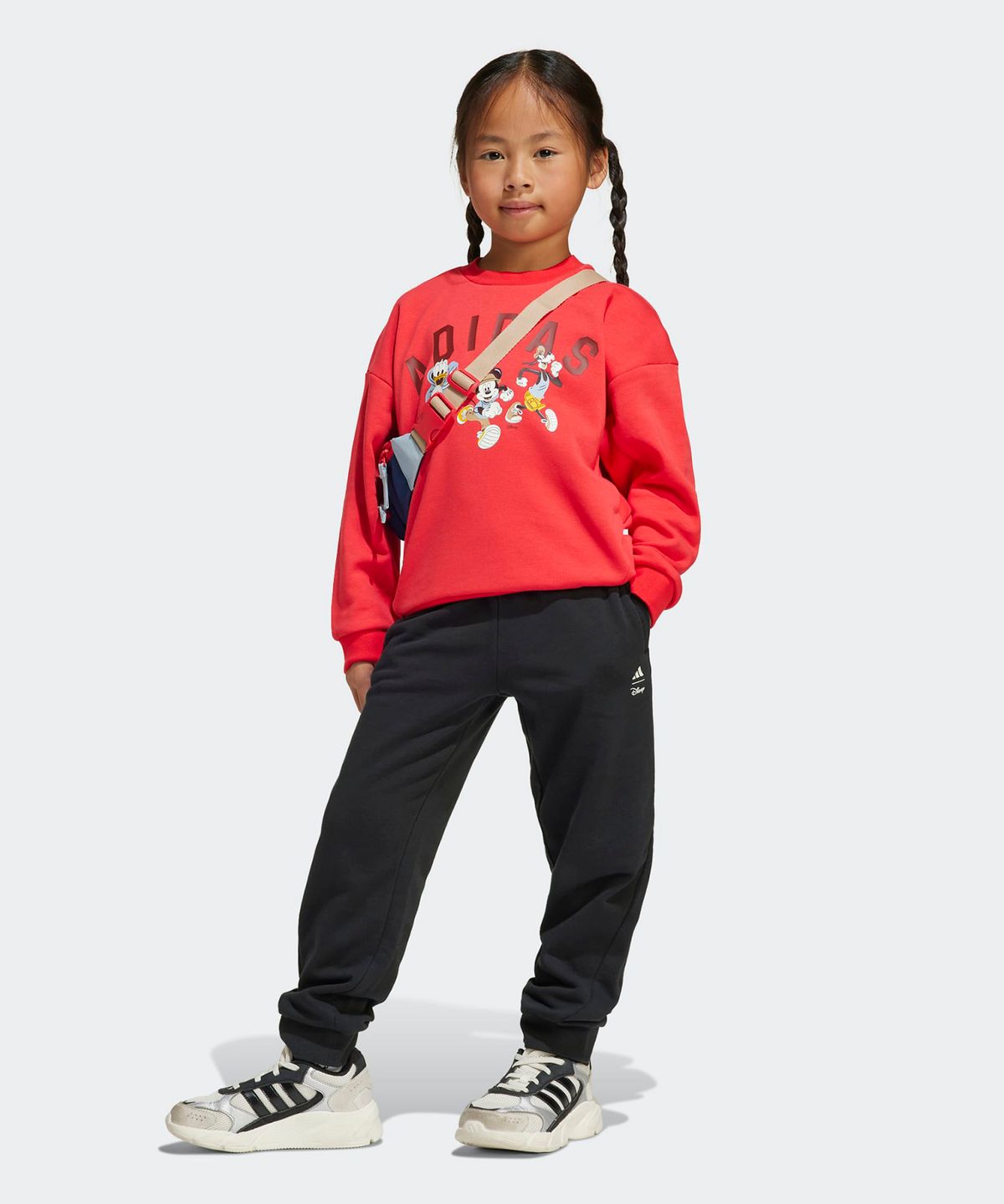 아디다스 키즈(ADIDAS KIDS) 아디다스 X 디즈니 미키마우스 스웨트셔츠 조거 세트 - 레드 / JN6101