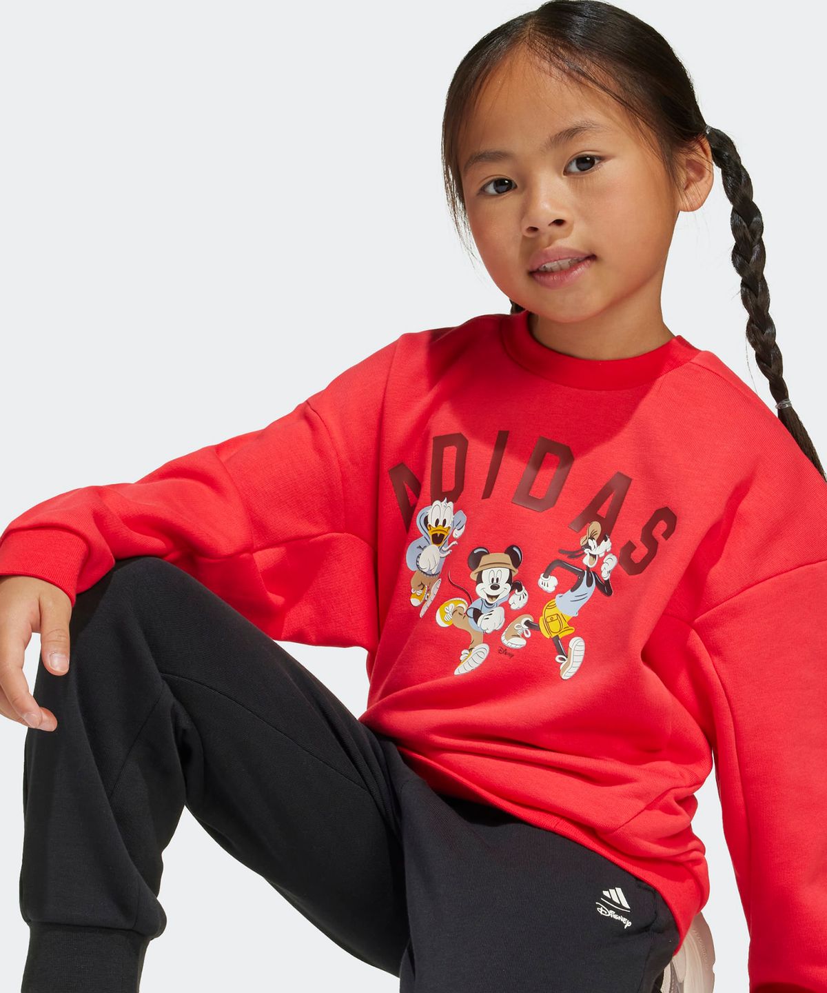 아디다스 키즈(ADIDAS KIDS) 아디다스 X 디즈니 미키마우스 스웨트셔츠 조거 세트 - 레드 / JN6101