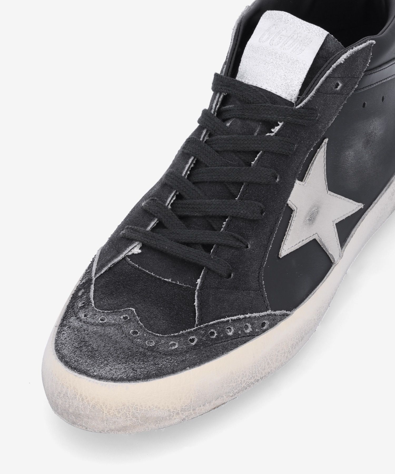 ★Golden ★ Mid Star Lace Up Sneakers Black GMF00122F00 MUSINSA | GOLDEN GOOSE Mid Star Lace-Up Sneakers - Black
