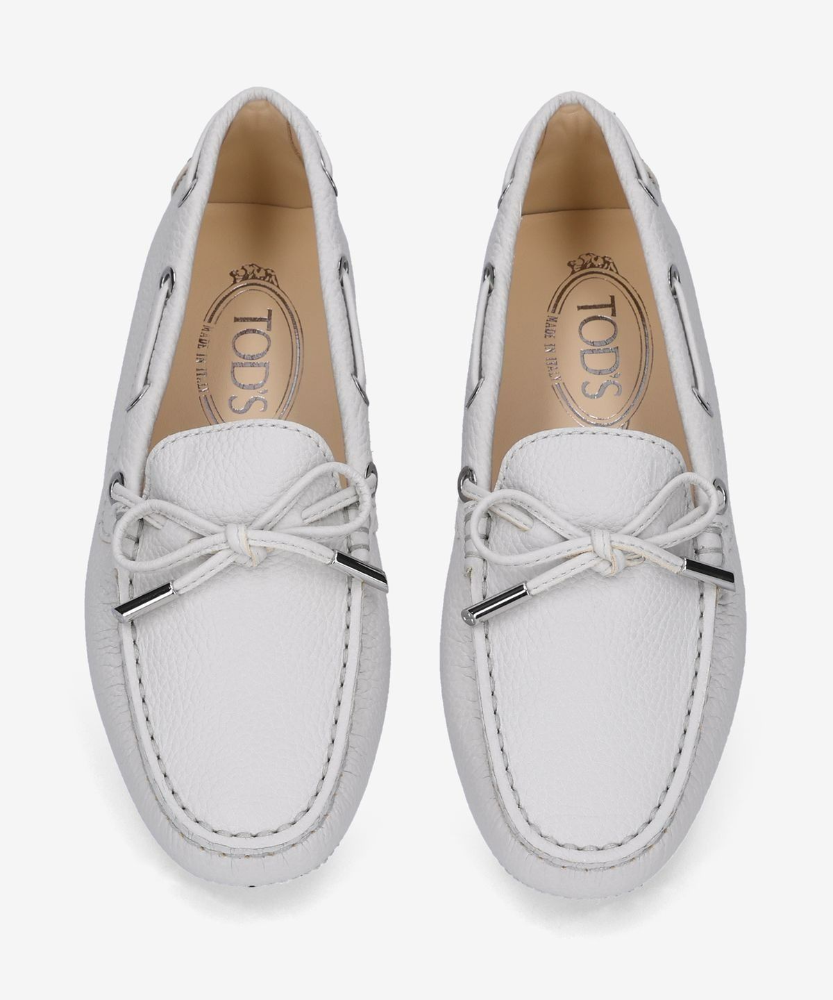 ★TOD'S★ Gomino Leather Loafer White XXW0FW050305J19999 XXW Woman WHITE Gommino Driving Shoes in Leather