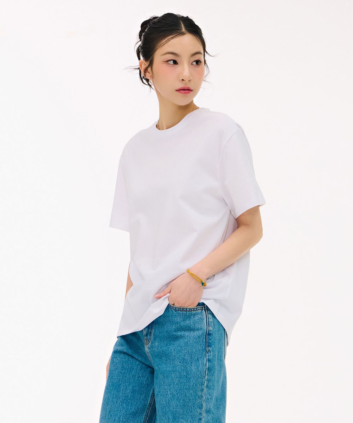 체이스컬트(CHASECULT) 공용 2PACK 세미오버 반팔 티셔츠-화이트