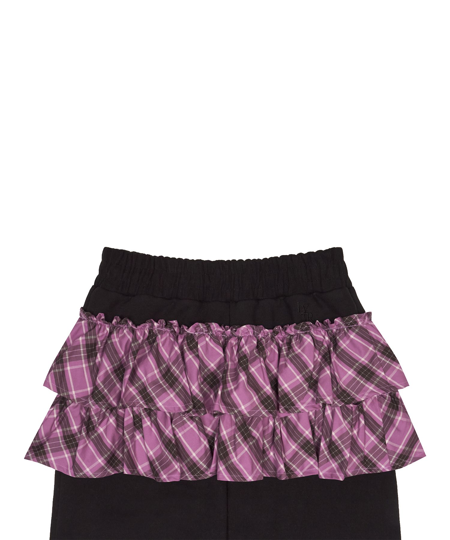 MUSINSA | LUV IS TRUE IM PATTERN FRILL PANTS(BLACK)