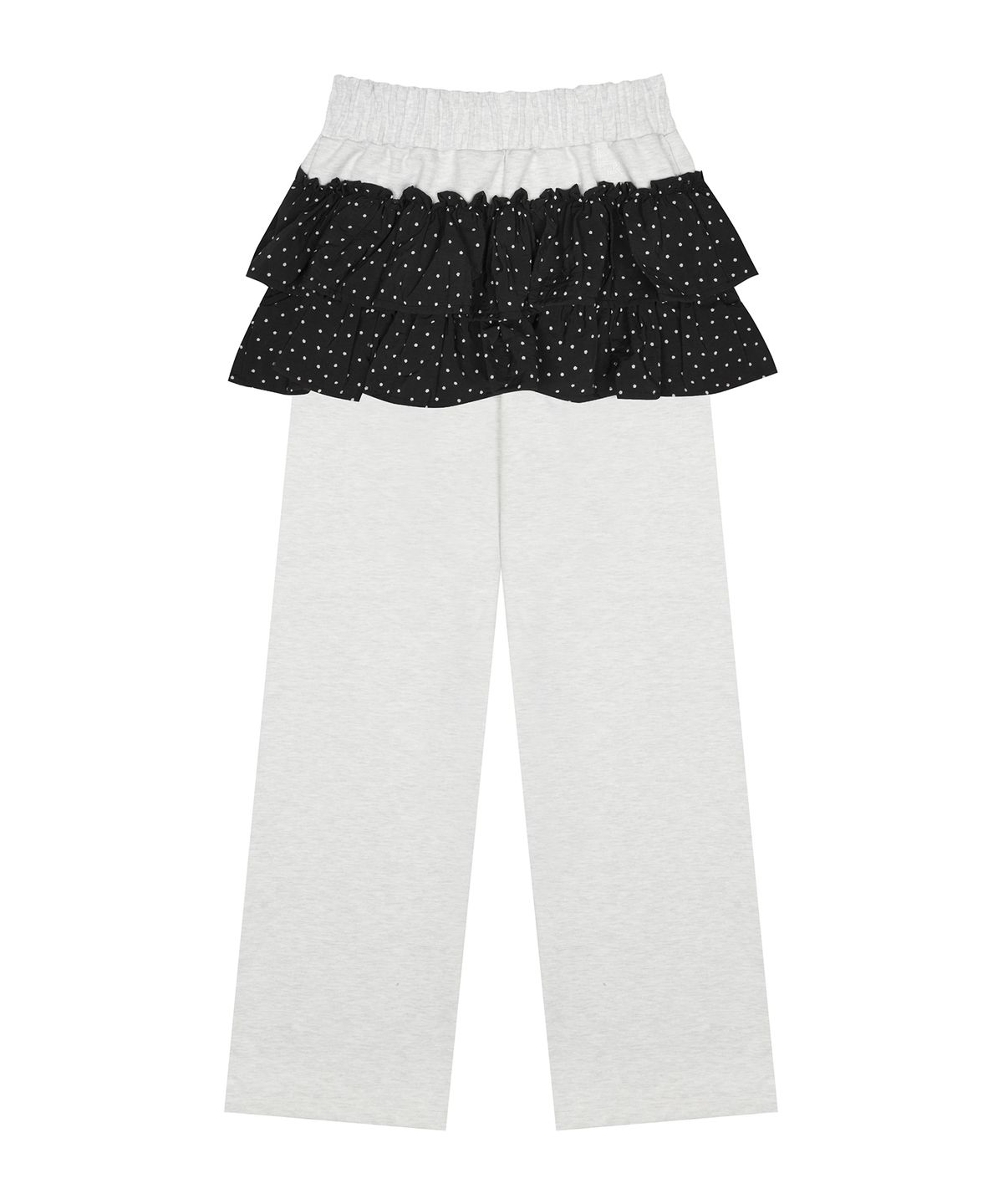 러브이즈트루(LUVISTRUE) IM PATTERN FRILL PANTS(LIGHT GRAY)