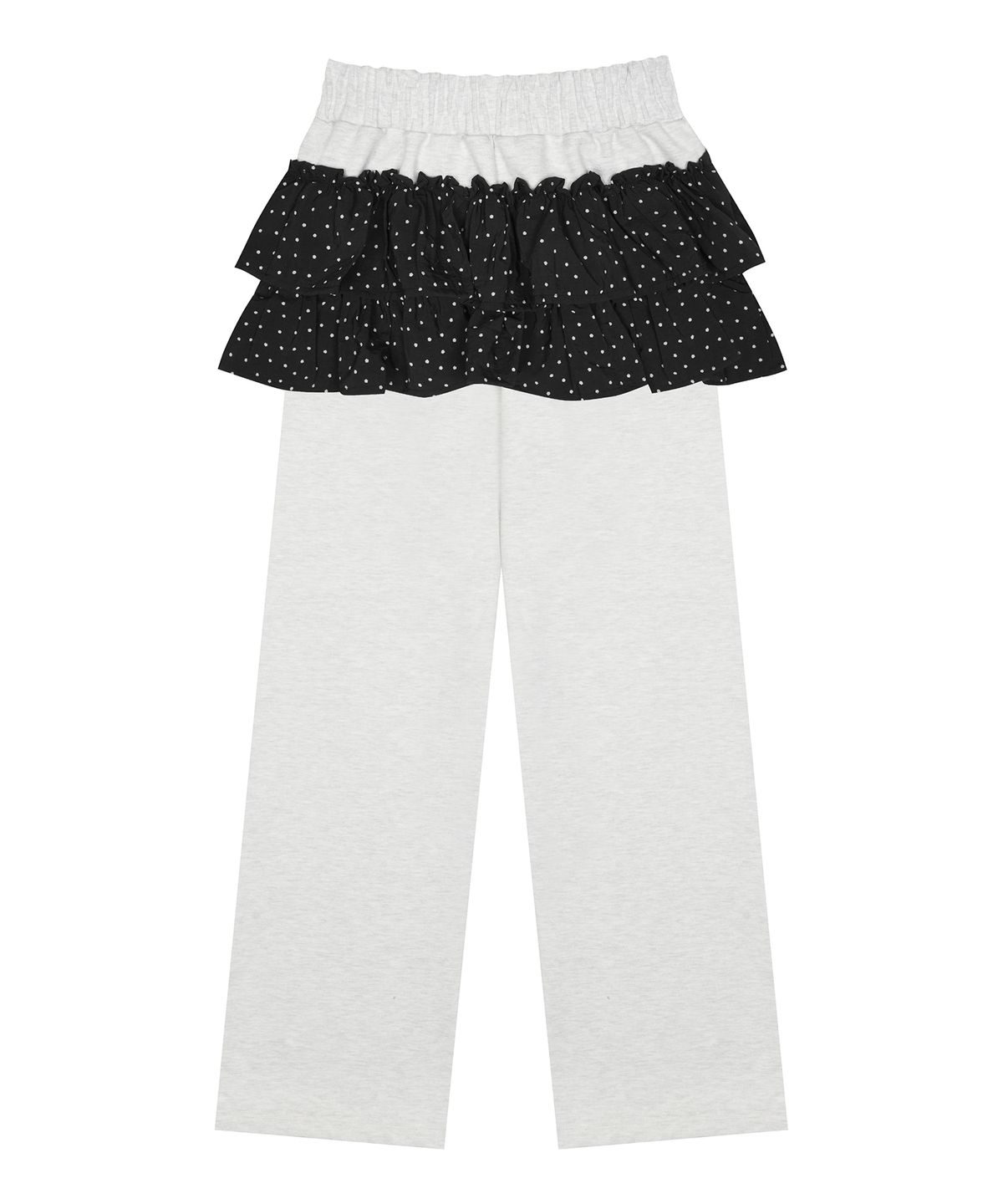 러브이즈트루(LUVISTRUE) IM PATTERN FRILL PANTS(LIGHT GRAY)