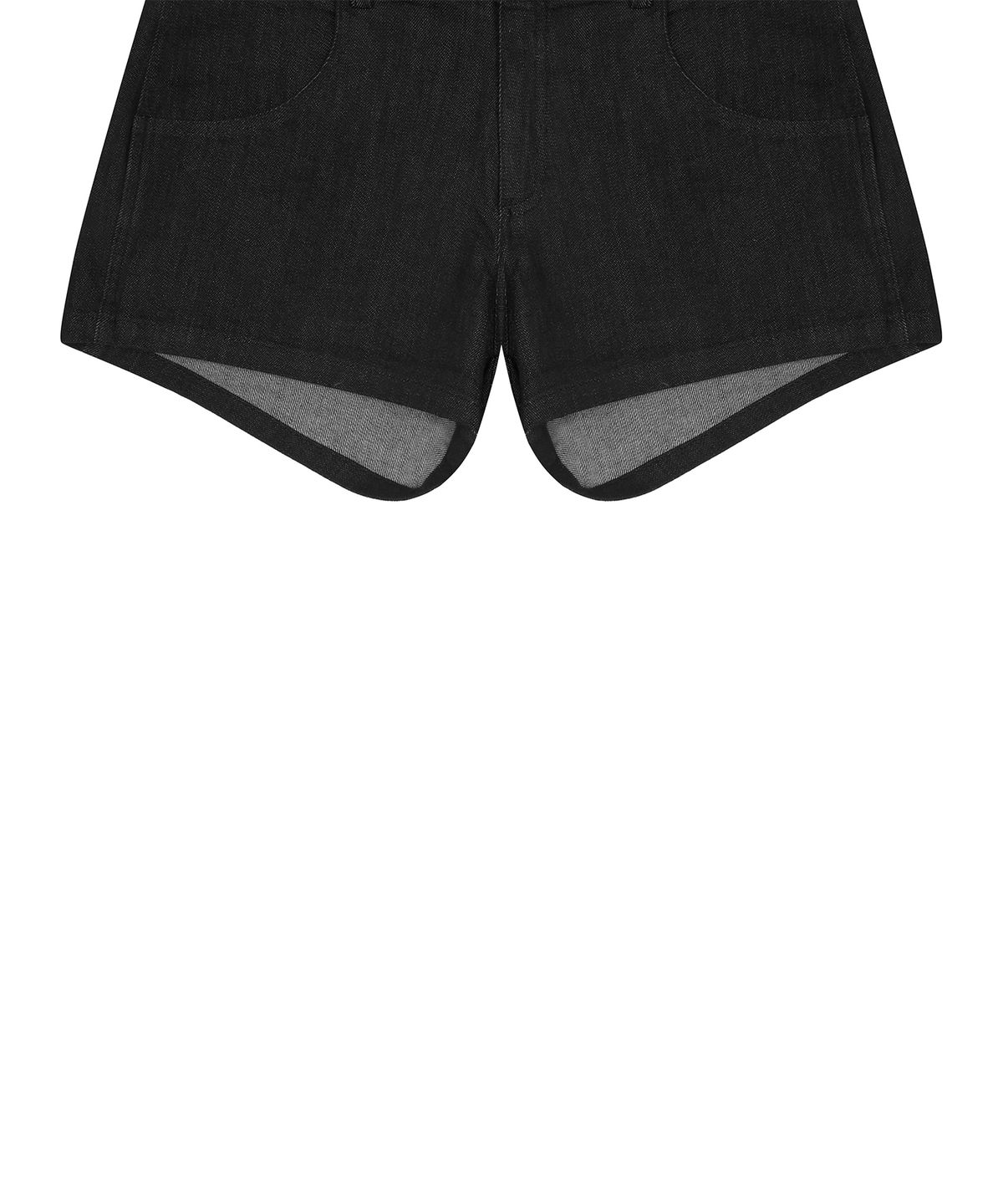 러브이즈트루(LUVISTRUE) IM DENIM STAR PATCH SHORTS(BLACK)
