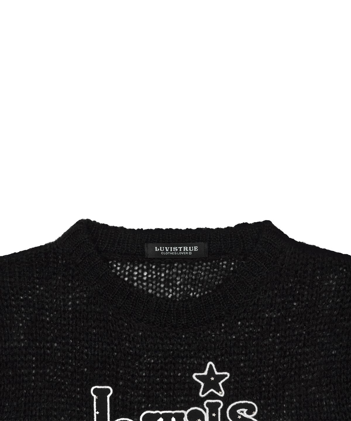 러브이즈트루(LUVISTRUE) IM STAR PATCH KNIT(BLACK)