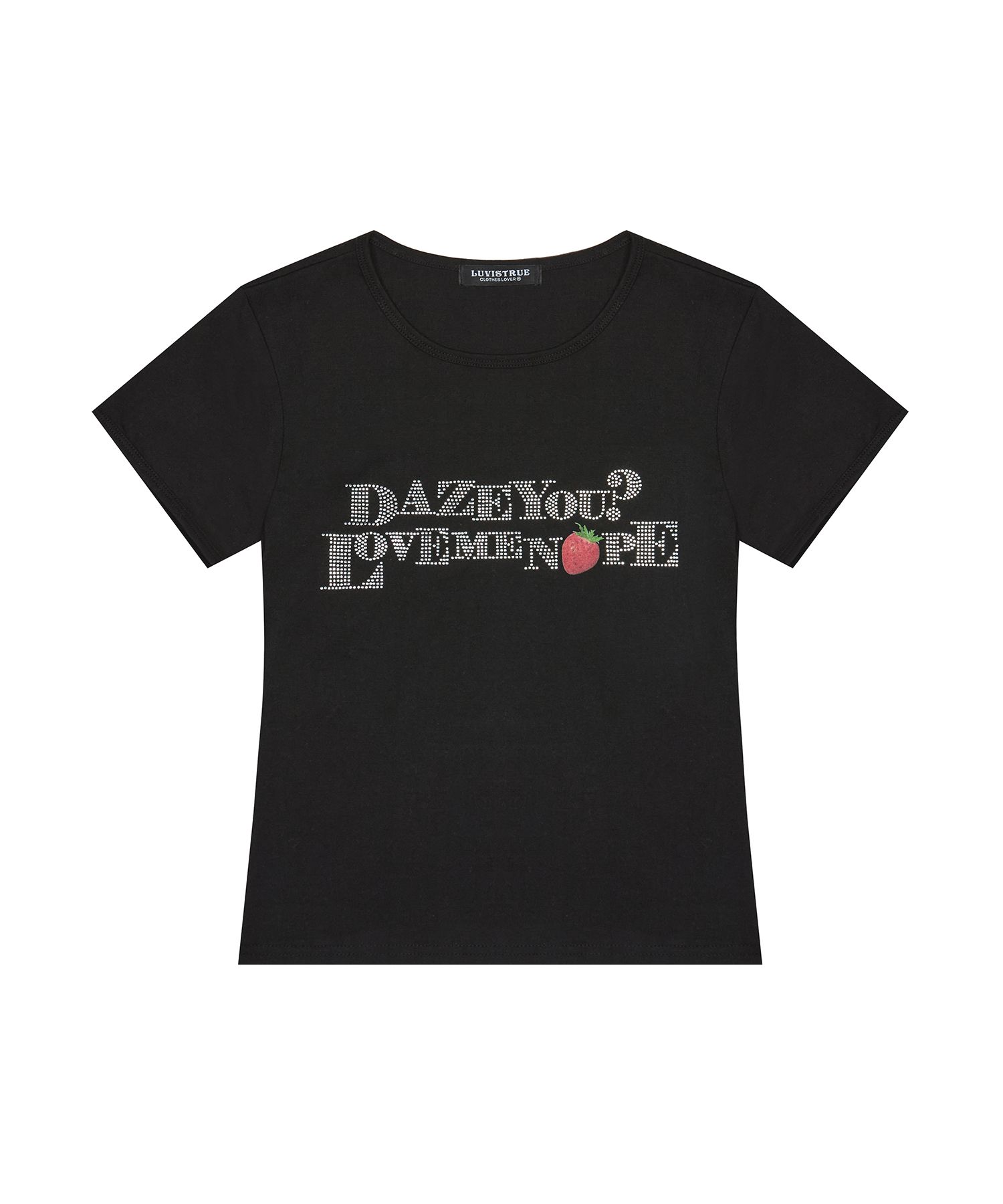 ★LUVISTRUE★IM STRAWBERRY LETTERING TEE(BLACK)★正規品/人気 MUSINSA公式 | LUV IS TRUE IM STRAWBERRY LETTERING TEE(BLACK)