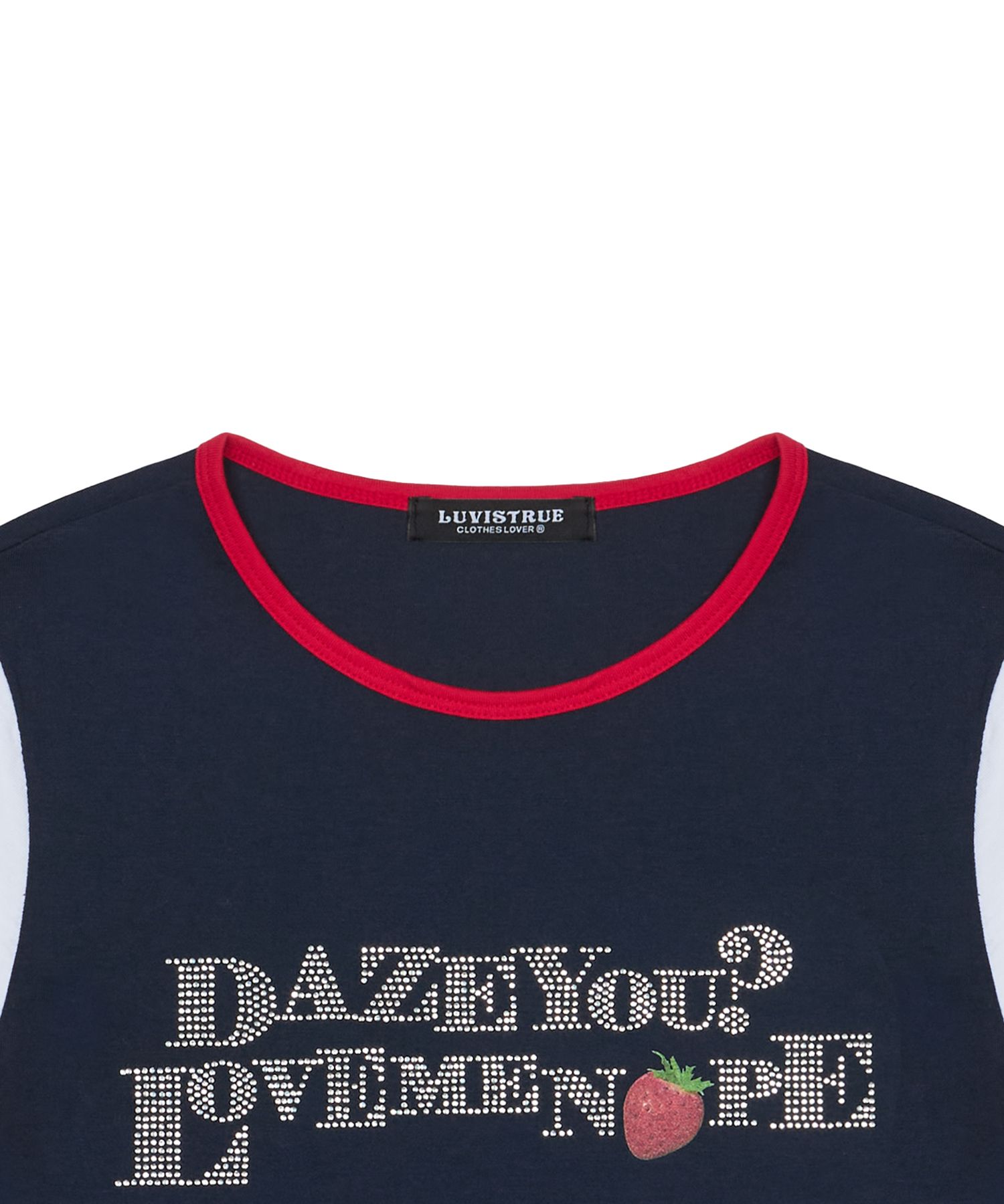 ★LUVISTRUE★IM STRAWBERRY LETTERING TEE(NAVY)★正規品/人気 IM STRAWBERRY LETTERING TEE (NAVY) - LUVISTRUE | 60% - Asian