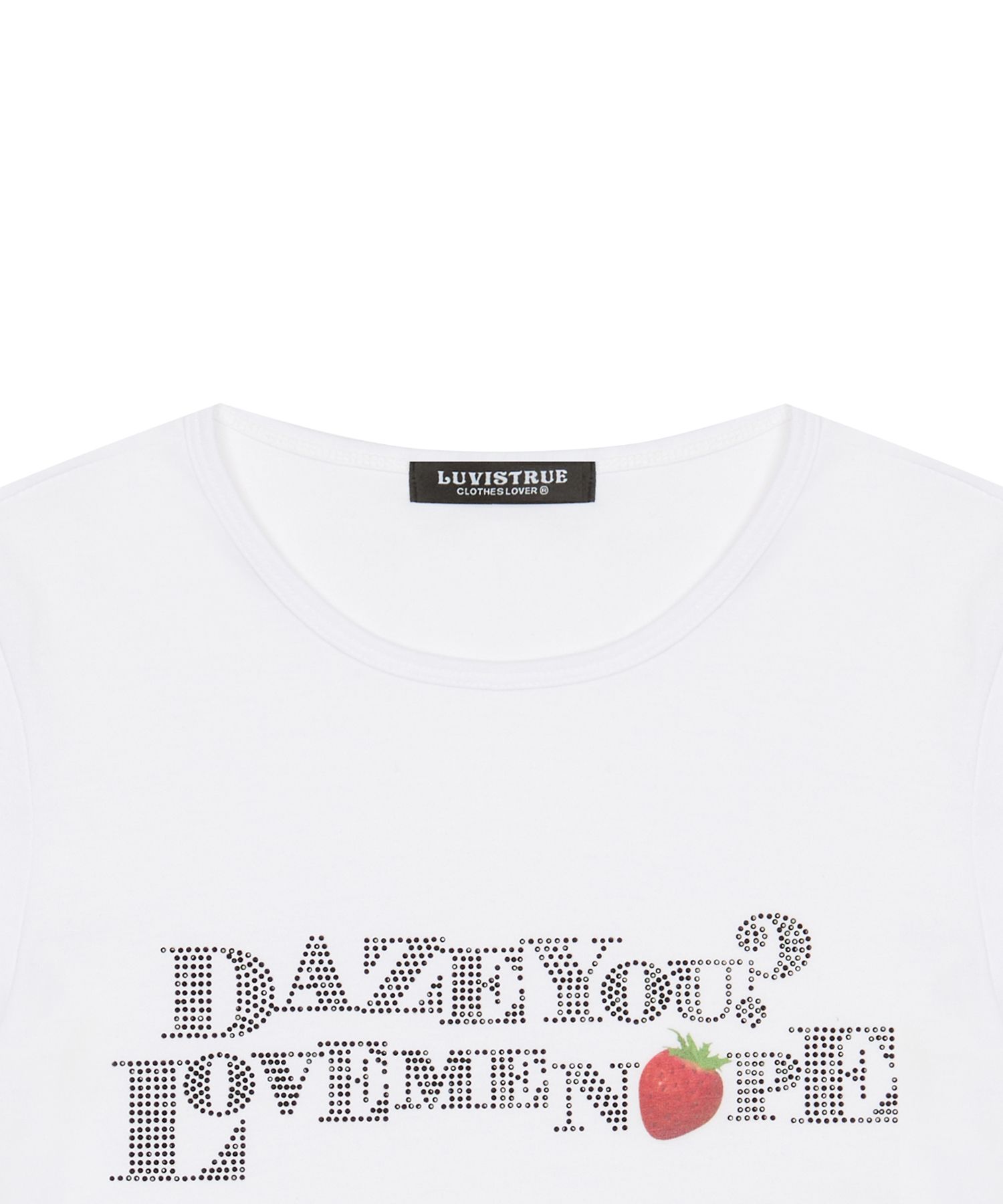 ★LUVISTRUE★IM STRAWBERRY LETTERING TEE(BLACK)★正規品/人気 MUSINSA公式 | LUV IS TRUE IM STRAWBERRY LETTERING TEE(BLACK)