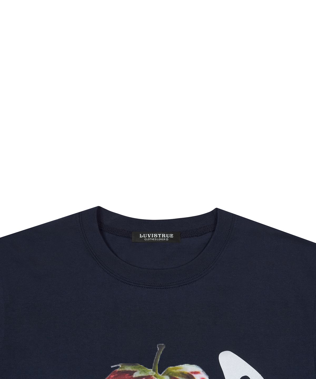 러브이즈트루(LUVISTRUE) IM HOW DEEP STRAWBERRY TEE(NAVY)