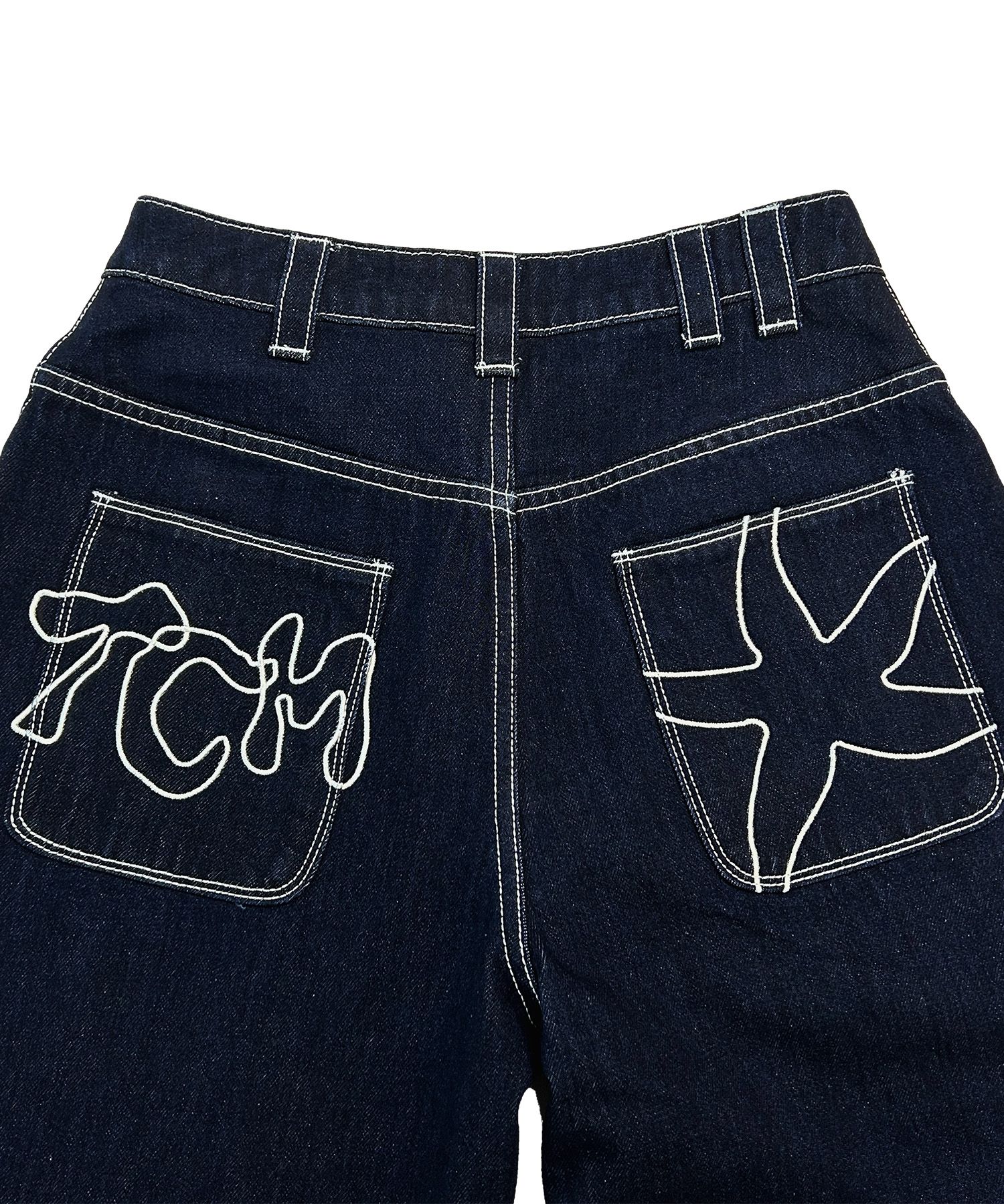◆25SS THE COLDEST MOMENT TCM back logo denim pants◆ MUSINSA | THE COLDEST MOMENT TCM back logo denim pants (navy)