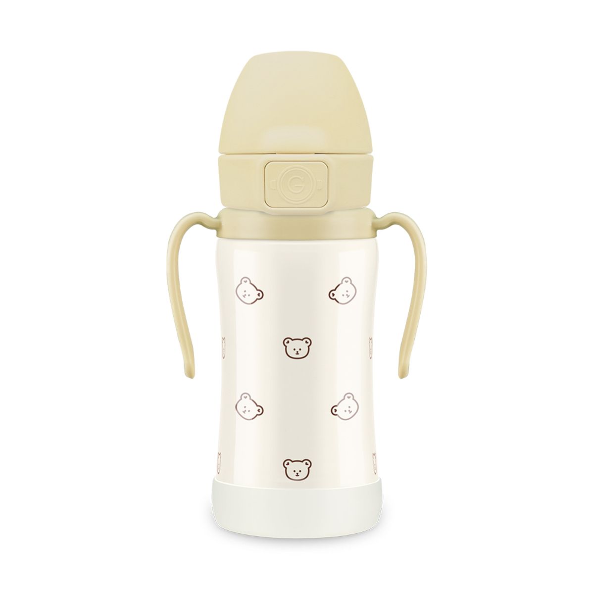 그로미미(GROSMIMI) 원터치 스테인리스 빨대컵 돗꼼 300ml (버터)