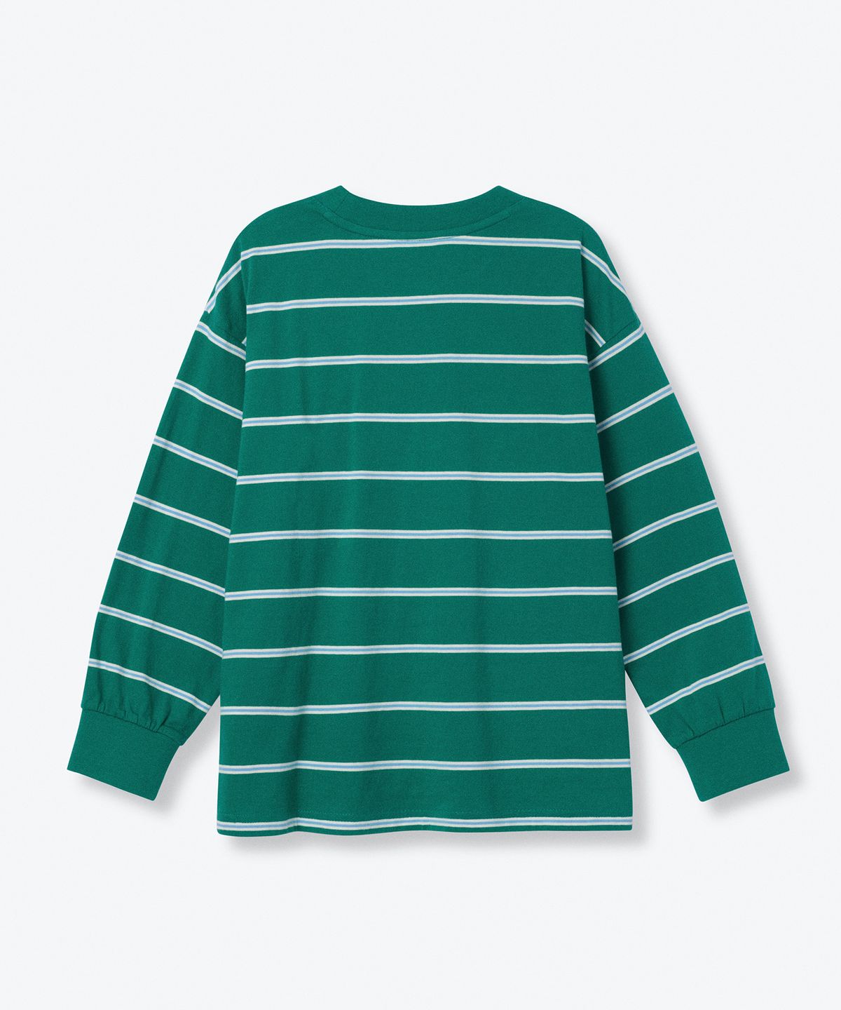 무신사 스탠다드 키즈(MUSINSA STANDARD KIDS) 멀티 스트라이프 크루 넥 긴소매 티셔츠 2 [그린]