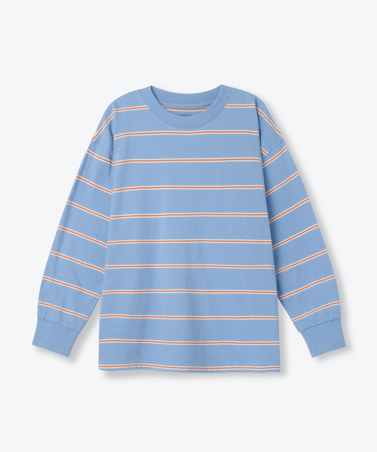 무신사 스탠다드 키즈(MUSINSA STANDARD KIDS) 멀티 스트라이프 크루 넥 긴소매 티셔츠 2 [스카이 블루]