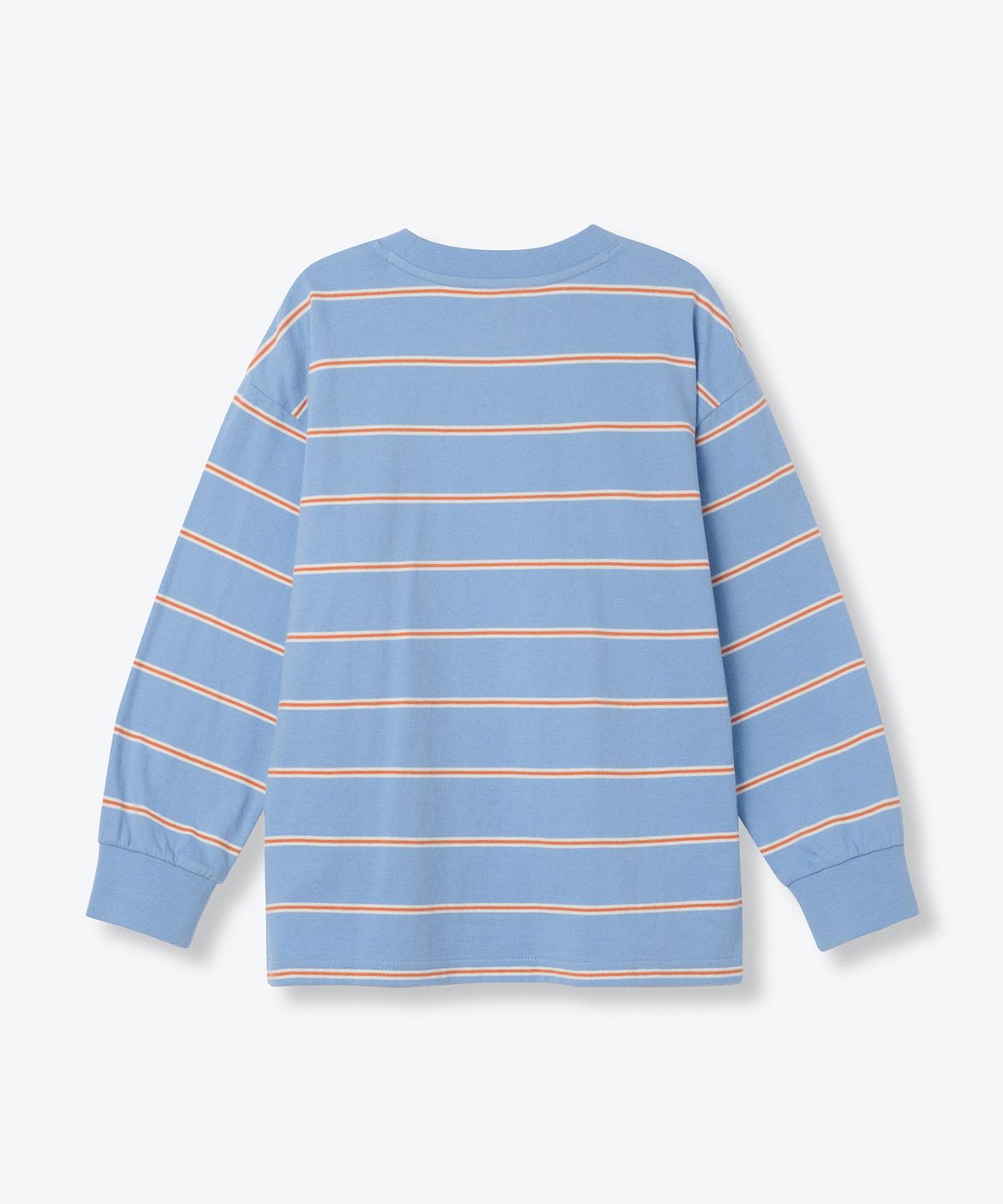 무신사 스탠다드 키즈(MUSINSA STANDARD KIDS) 멀티 스트라이프 크루 넥 긴소매 티셔츠 2 [스카이 블루]