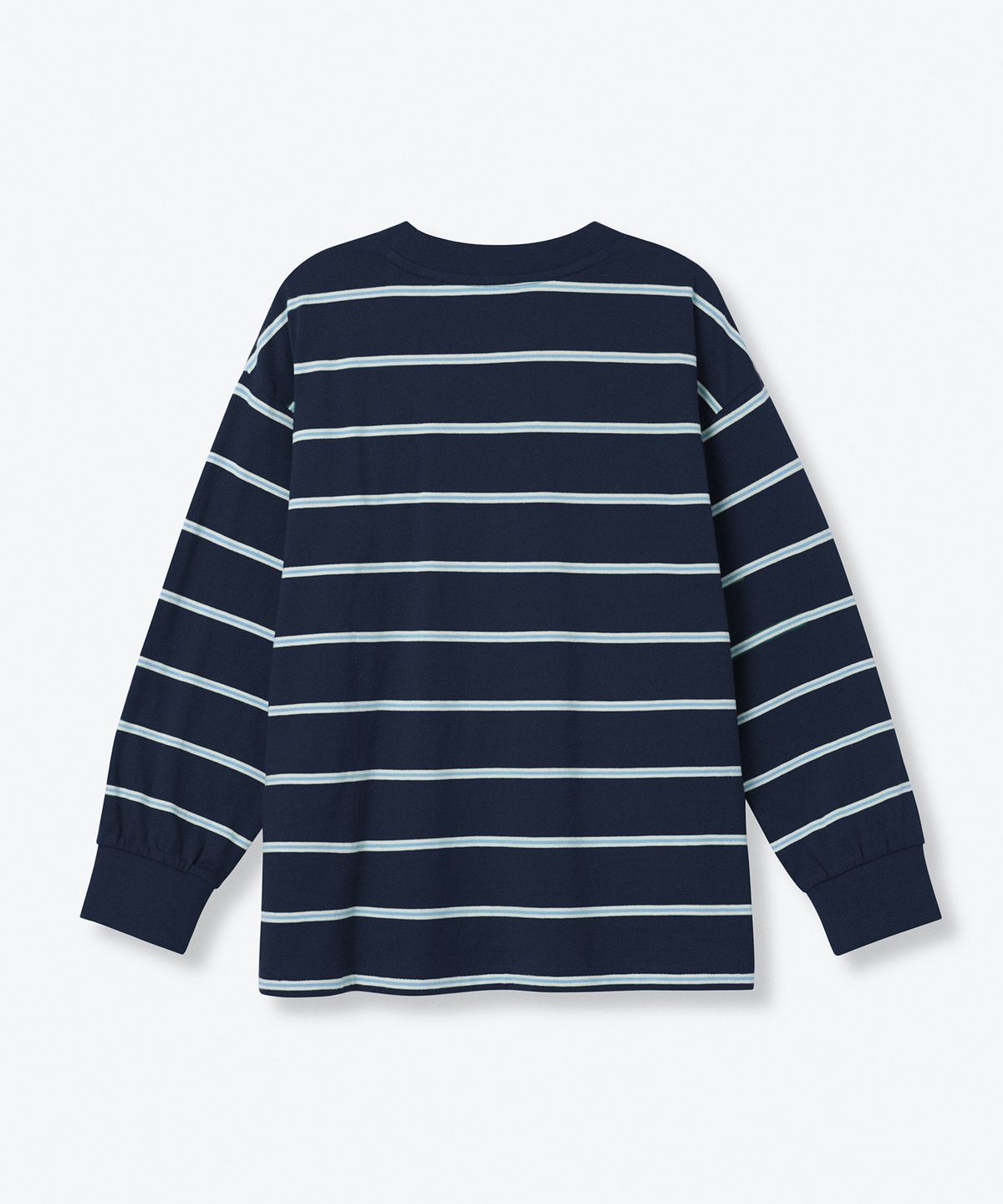 무신사 스탠다드 키즈(MUSINSA STANDARD KIDS) 멀티 스트라이프 크루 넥 긴소매 티셔츠 2 [네이비]