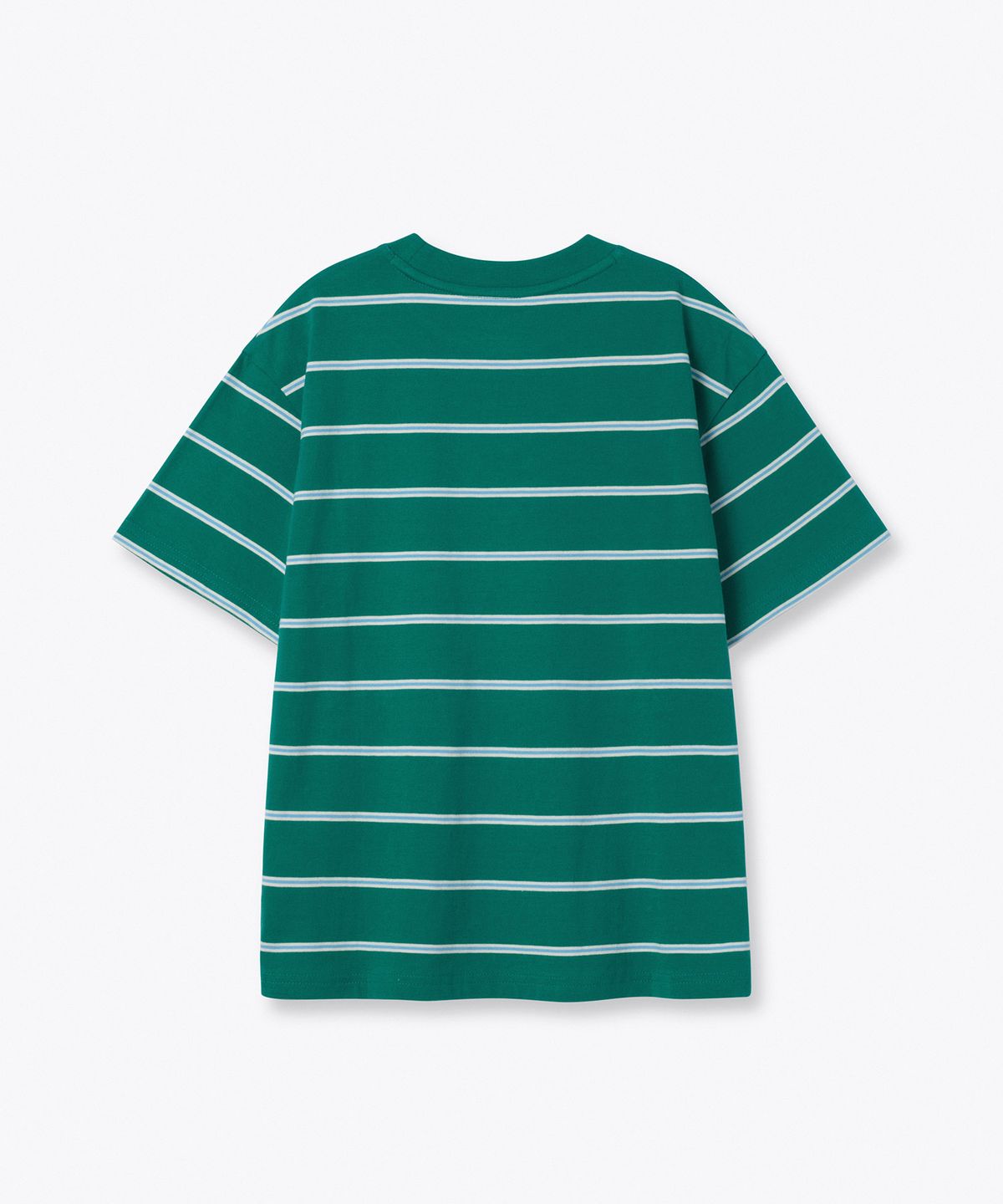 무신사 스탠다드 키즈(MUSINSA STANDARD KIDS) 멀티 스트라이프 크루 넥 티셔츠 2 [그린]