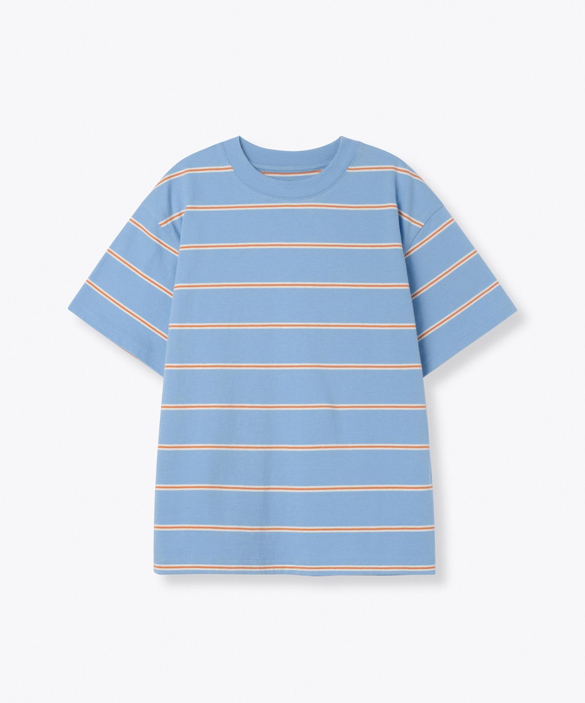무신사 스탠다드 키즈(MUSINSA STANDARD KIDS) 멀티 스트라이프 크루 넥 티셔츠 2 [스카이 블루]