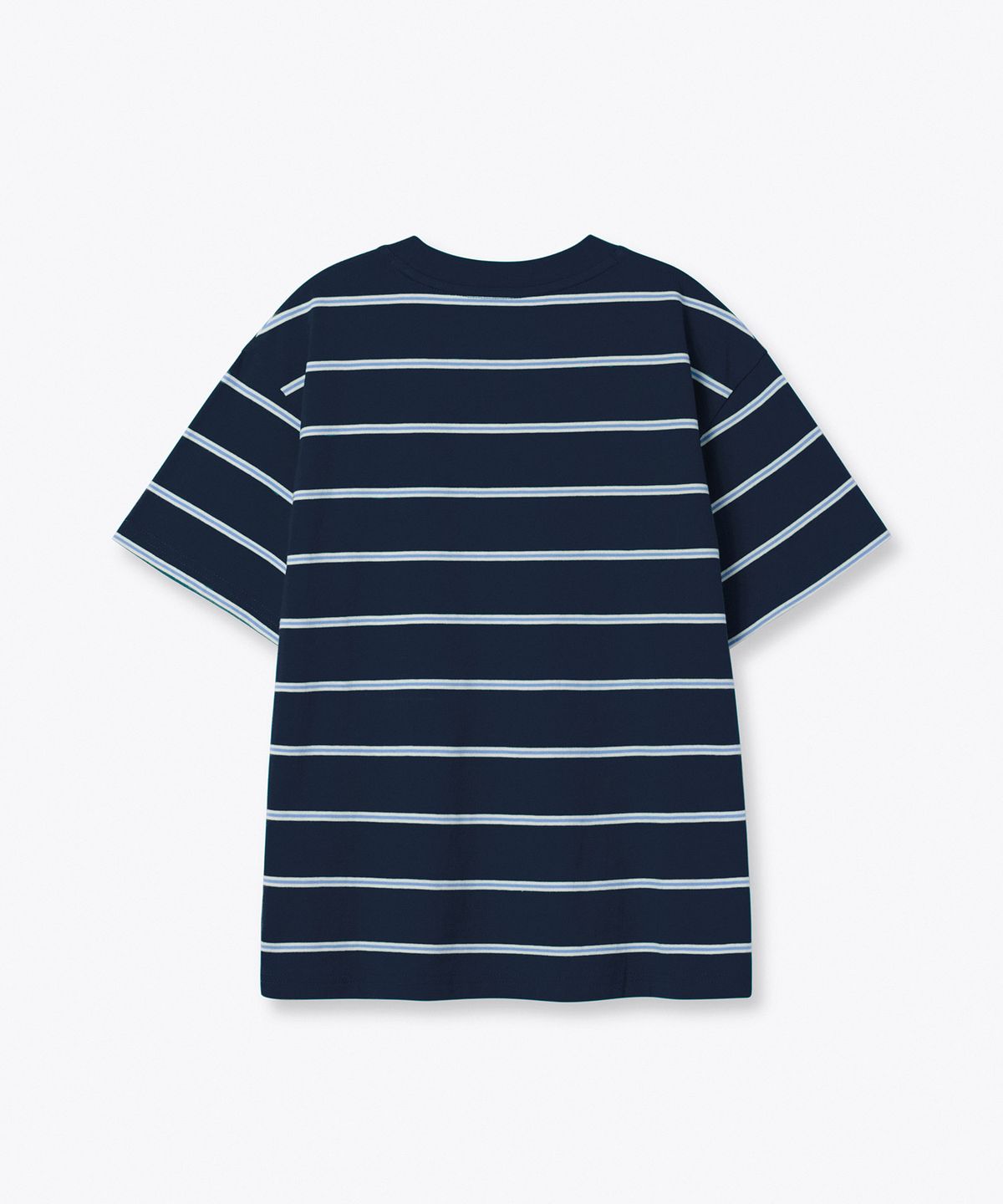 무신사 스탠다드 키즈(MUSINSA STANDARD KIDS) 멀티 스트라이프 크루 넥 티셔츠 2 [네이비]