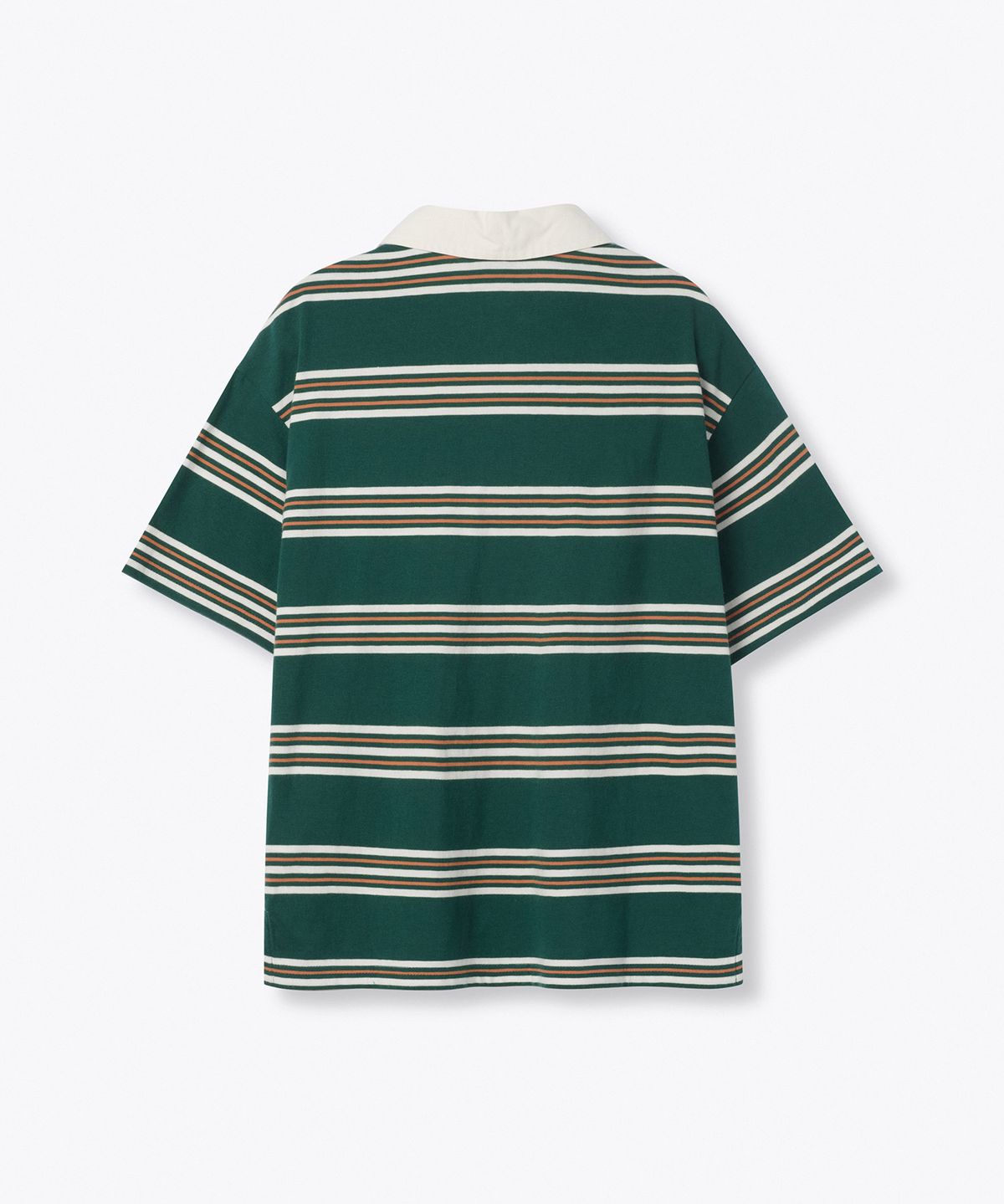 무신사 스탠다드 키즈(MUSINSA STANDARD KIDS) 멀티 스트라이프 반소매 럭비 셔츠1 [그린]