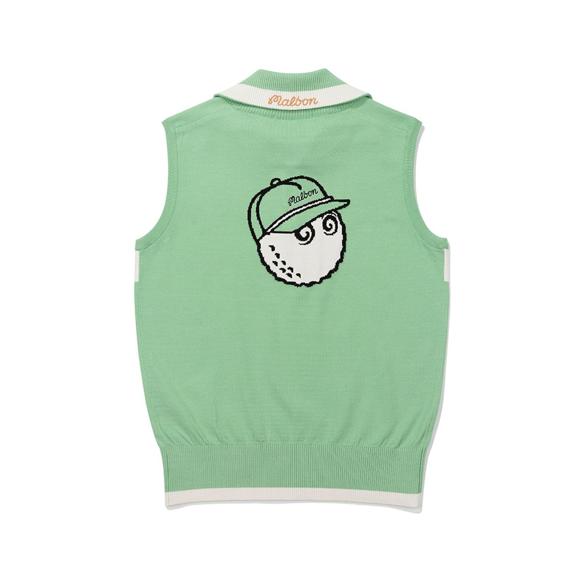 말본 골프(MALBON GOLF) 하프 집업 니트 베스트 MINT (WOMAN)