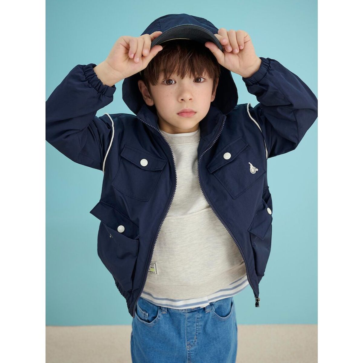 빈폴 키즈(BEANPOLE KIDS) 캐주얼 포켓 등교 점퍼  네이비 (BI5139U05R)