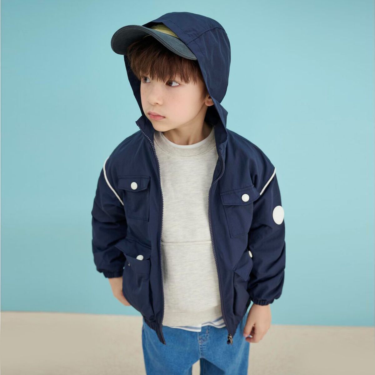 빈폴 키즈(BEANPOLE KIDS) 캐주얼 포켓 등교 점퍼  네이비 (BI5139U05R)