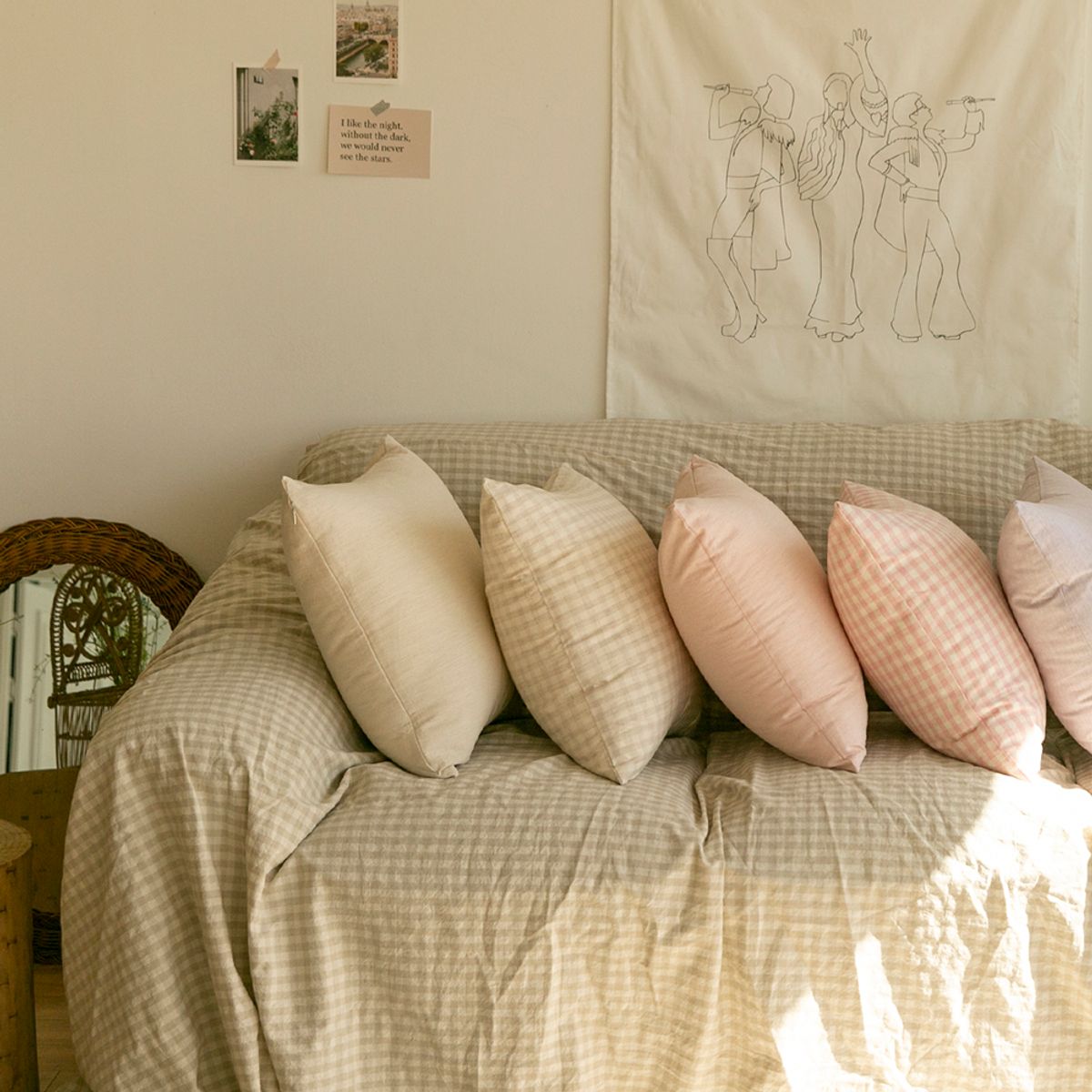 쿠션이야기(CUSHIONSTORY) 캔디 멜란지 쿠션 커버 블루