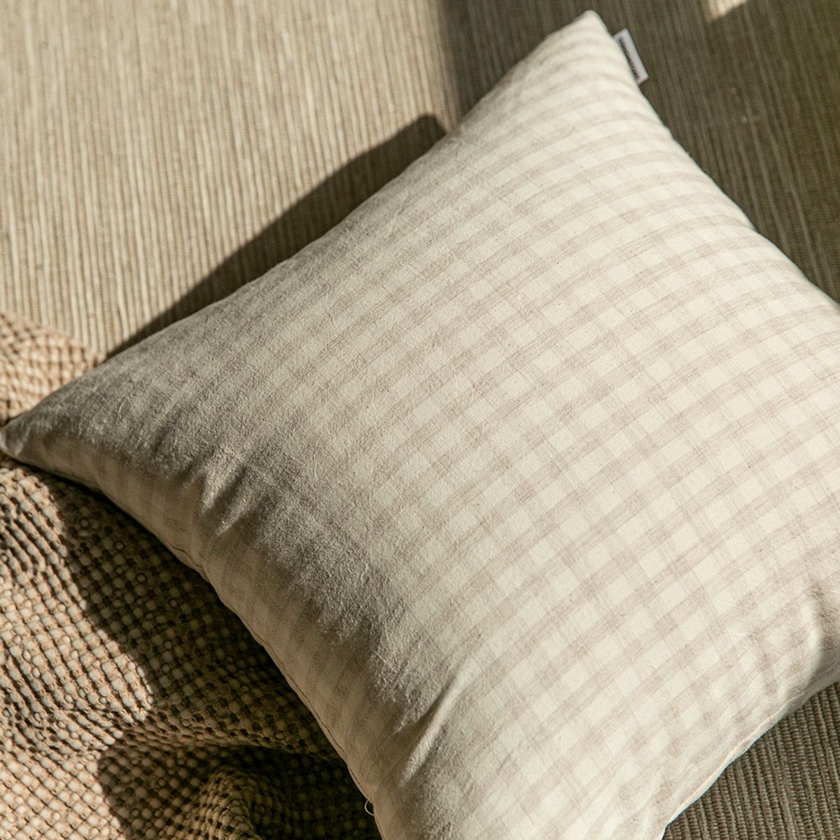 쿠션이야기(CUSHIONSTORY) 캔디 멜란지 쿠션 커버 블루 체크