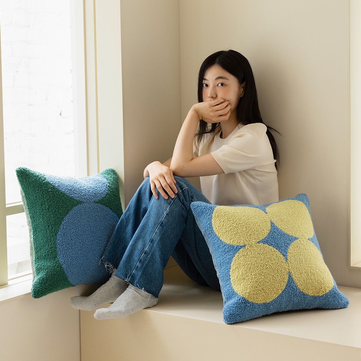 보웰(BOWELL) [BWTZ] 몽글몽글 양털 뽀글이 쿠션커버 45x45 7종