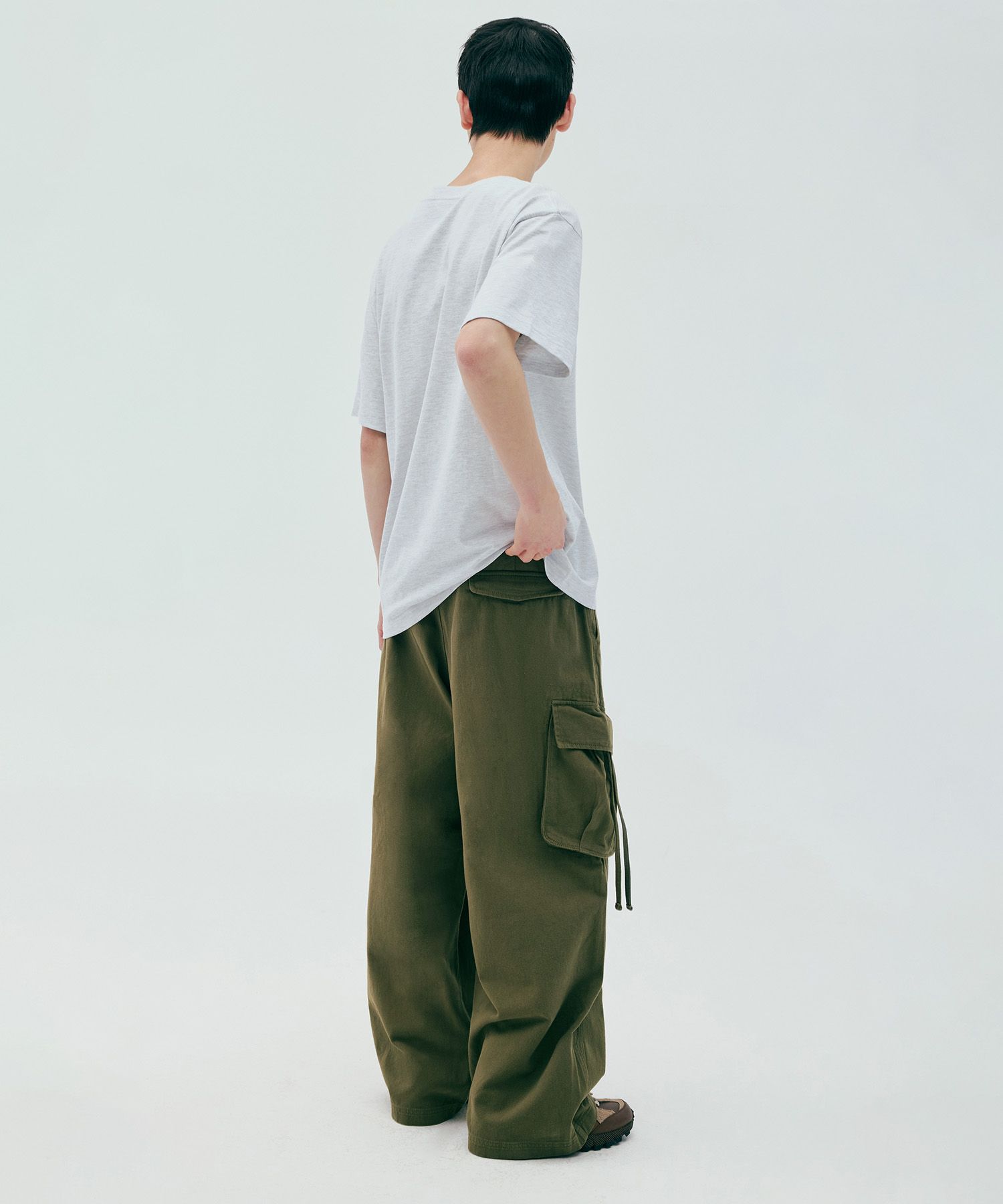 ★codegraphy★ Extra wide fit cargo cotton pants khaki CBESU MUSINSA | Codegraphy Extra wide fit cargo cotton pants_khaki