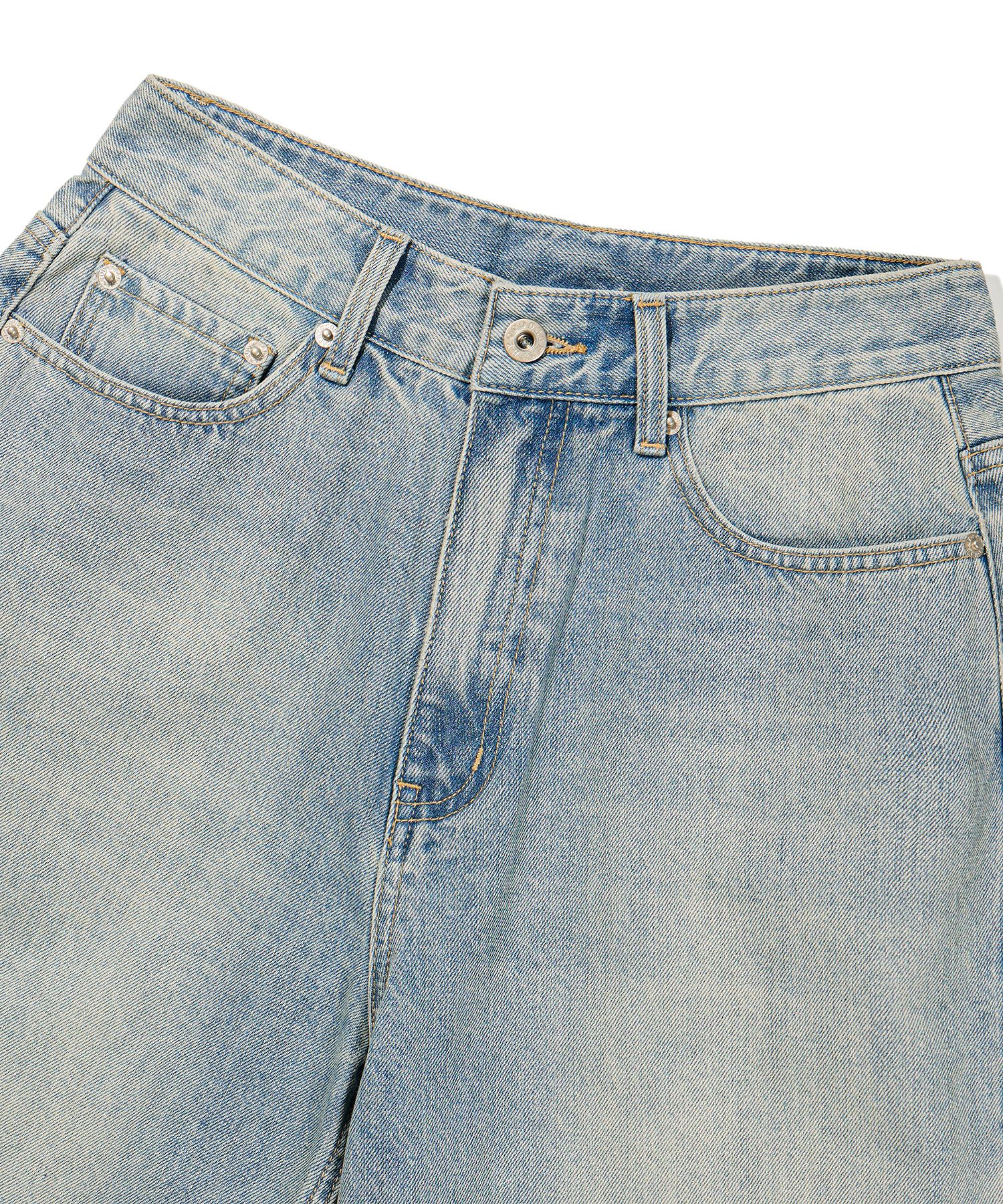 ★codegraphy★ Wide fit denim washed pants Washed blue CBESU MUSINSA | Codegraphy Wide fit denim washed pants_washed blue