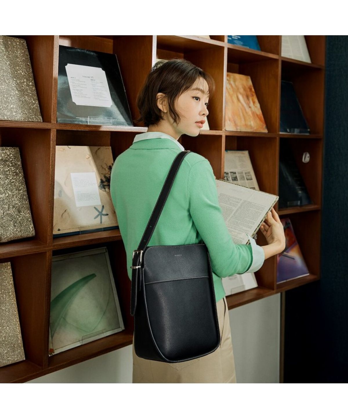 빈폴 액세서리(BEANPOLE ACCESSORY) 베릴 데일리 스몰 숄더백 - 블랙