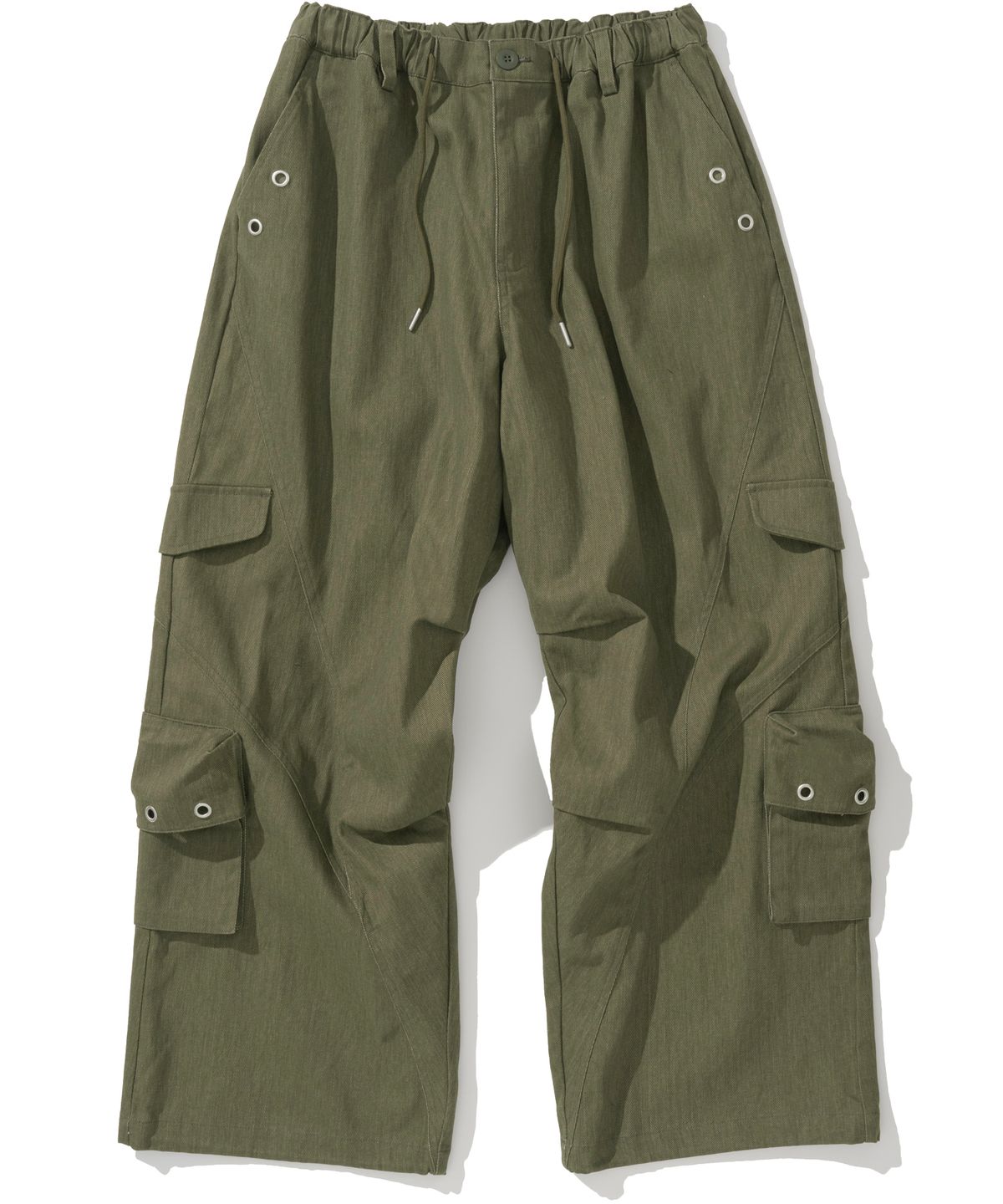 낫포너드(NOT4NERD) Twill Cotton Incision Cargo Pants - Khaki