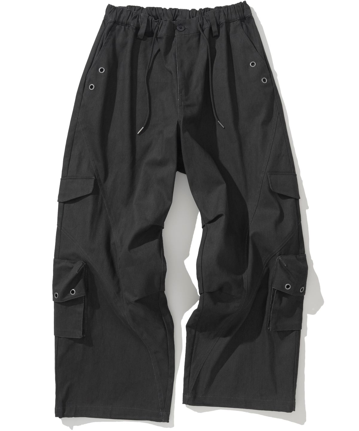 낫포너드(NOT4NERD) Twill Cotton Incision Cargo Pants - Charcoal