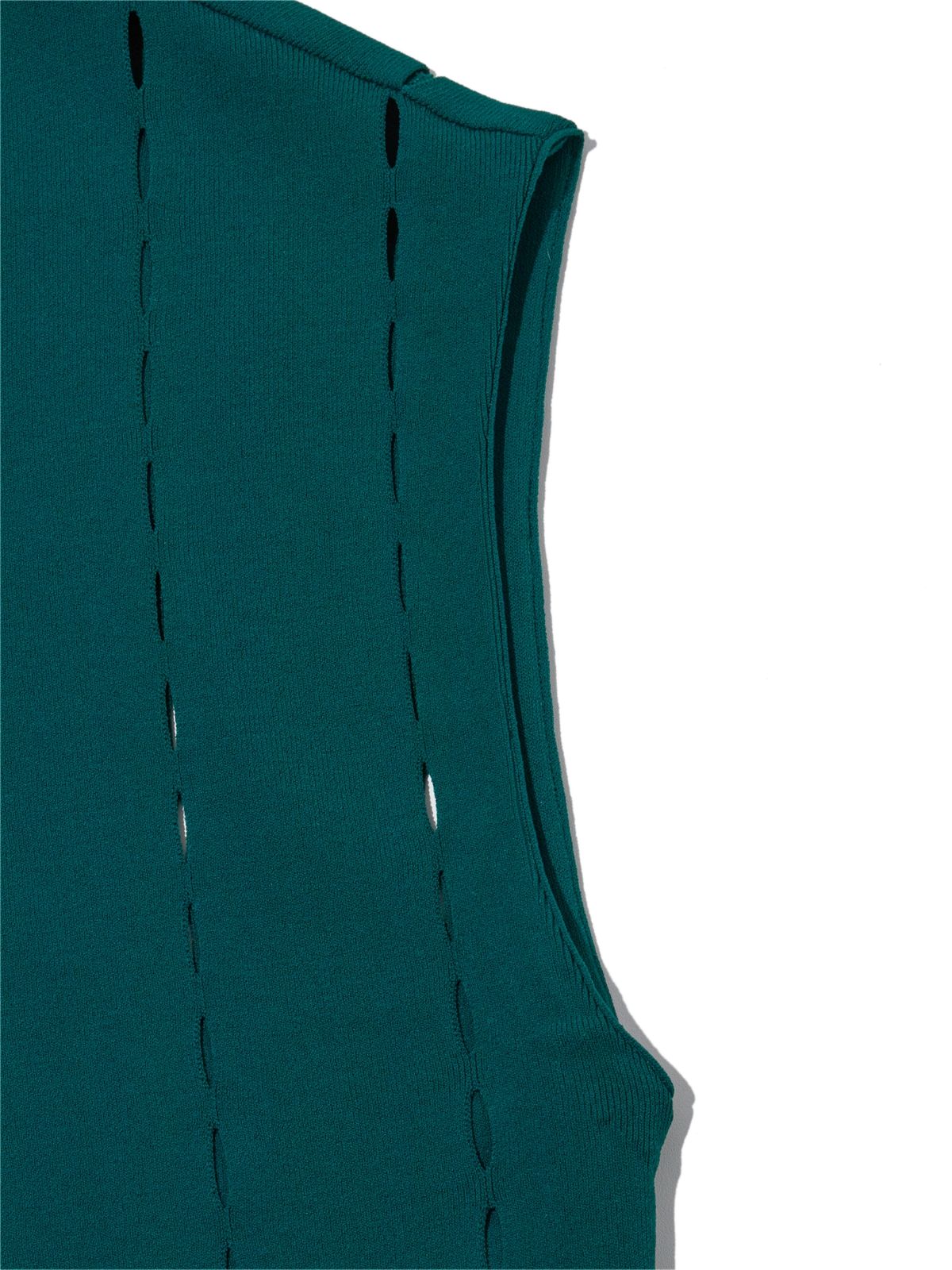 와이드앵글(WIDEANGLE) OT 홀앤홀 루즈핏 라운드 베스트 L_Green