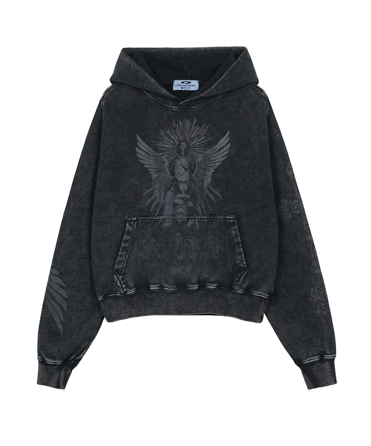 에프디알(FDR) Marble Sulfur Washed San Chris Hoodie Black