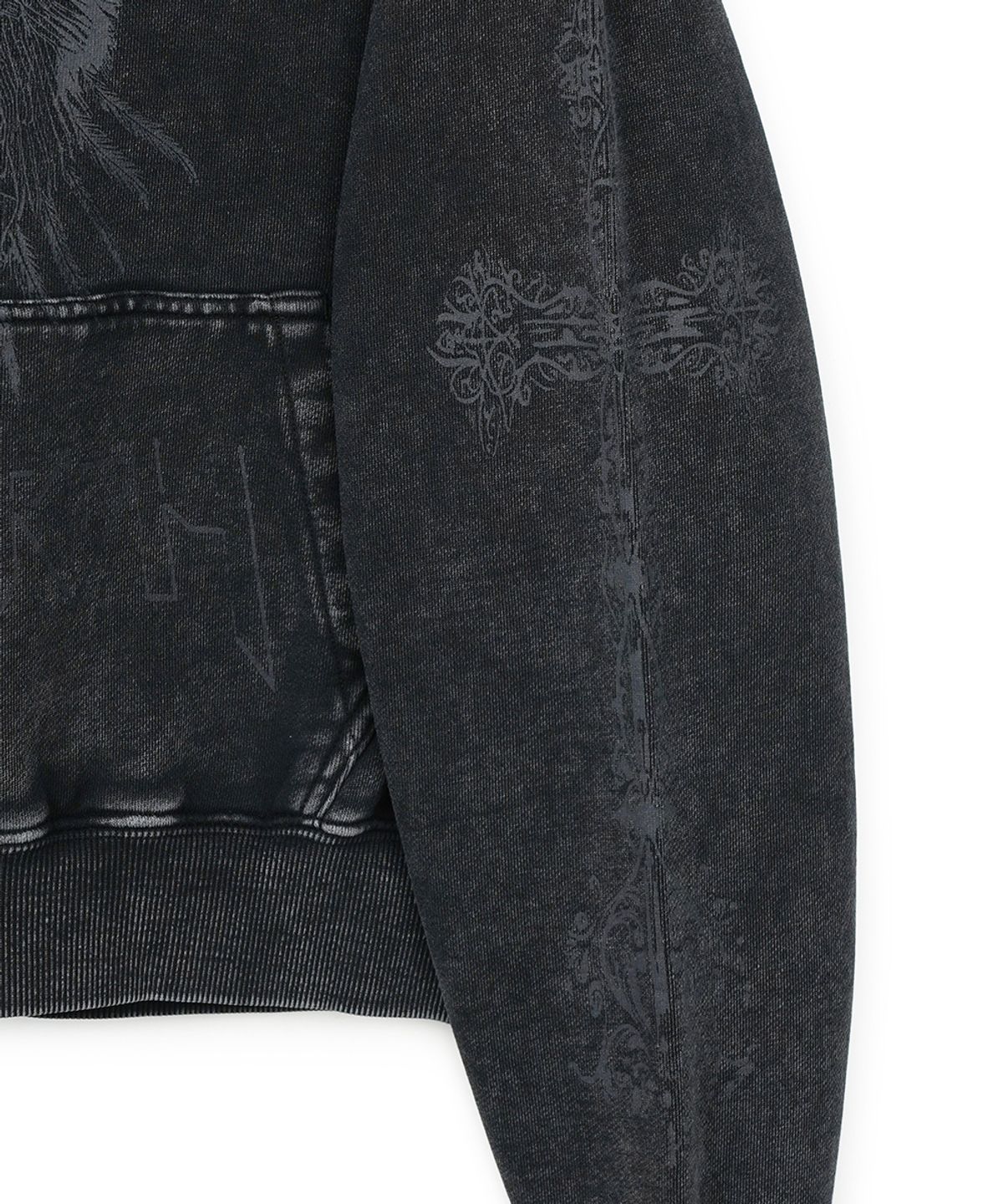 에프디알(FDR) Marble Sulfur Washed San Chris Hoodie Black