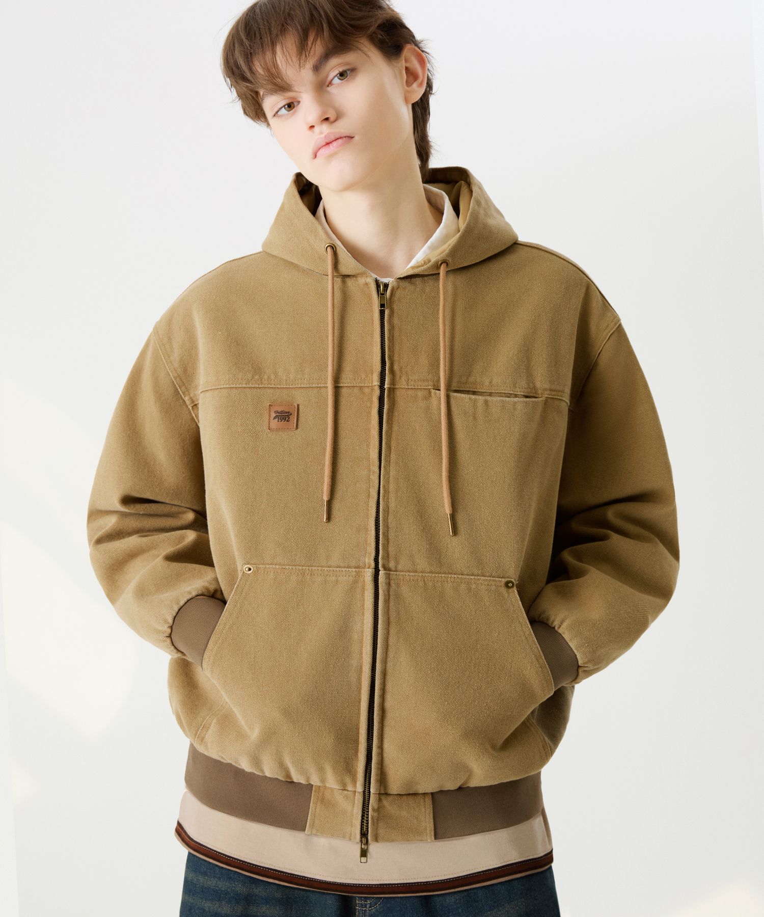パーカー・フーディ TRILLION Vintage Washing Canvas Work Hood Zip Up 5JH481 MUSINSA | TRILLION Vintage Washed Canvas Work Hooded Zip-Up