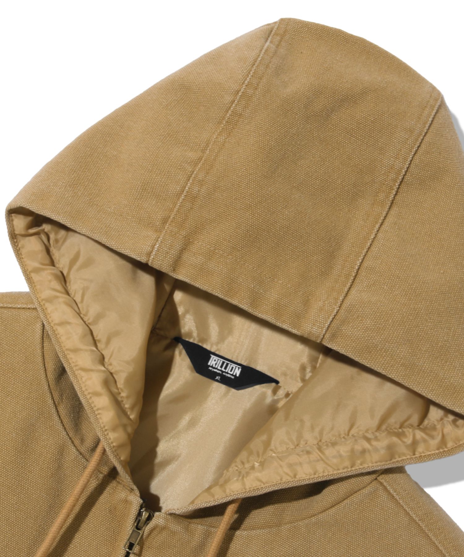 MUSINSA | TRILLION Vintage Washed Canvas Work Hooded Zip-Up
