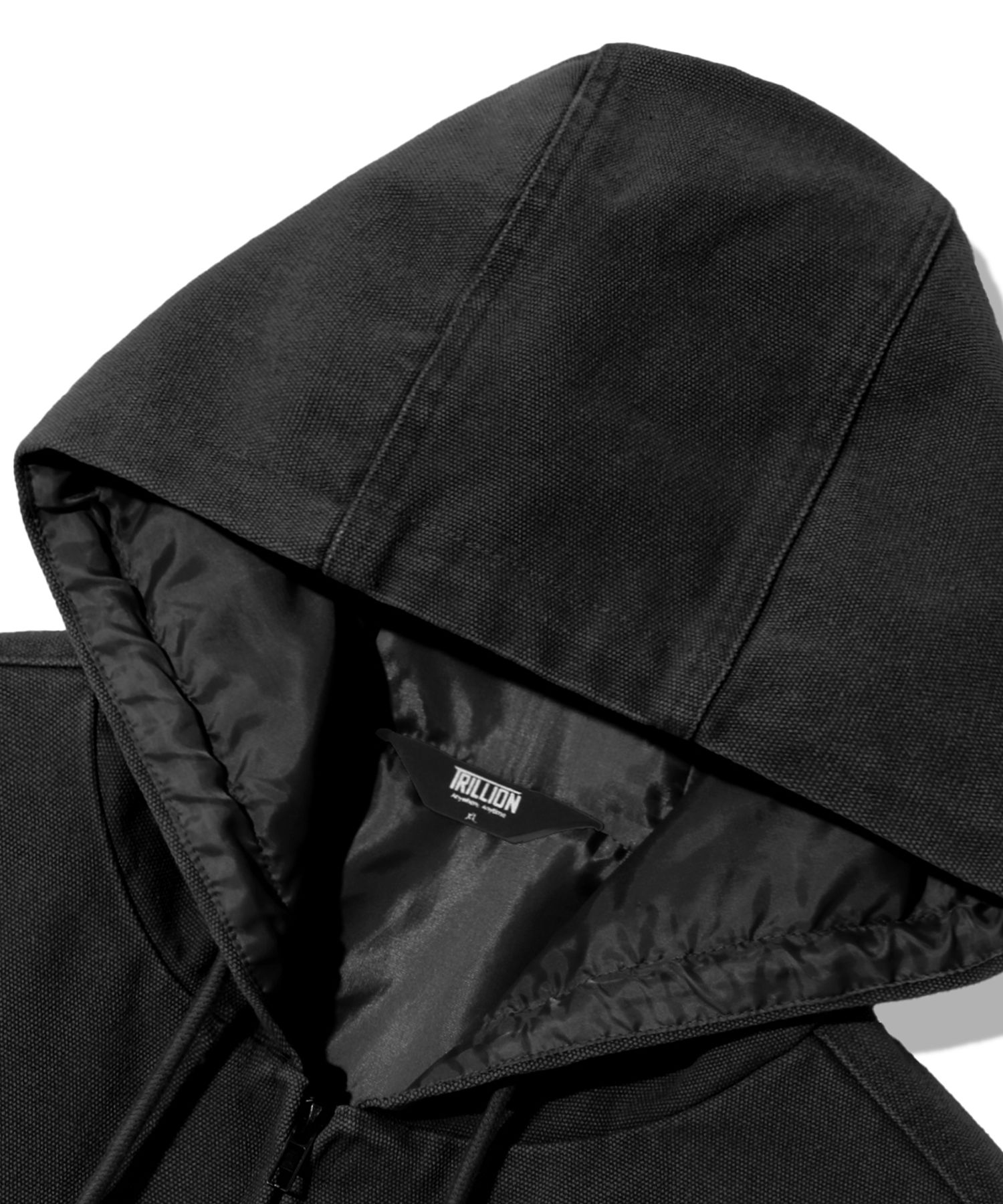 MUSINSA | TRILLION Vintage Washed Canvas Work Hooded Zip-Up