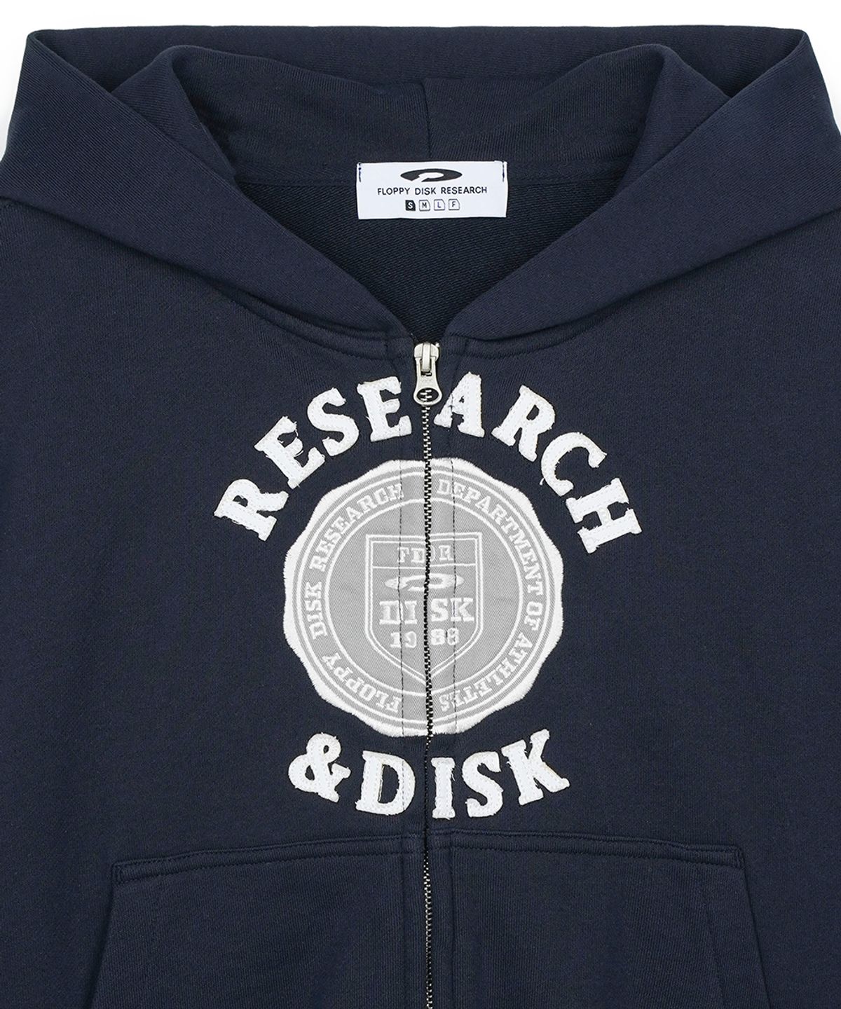 에프디알(FDR) Research Signet Applique Hood Zip-Up Navy