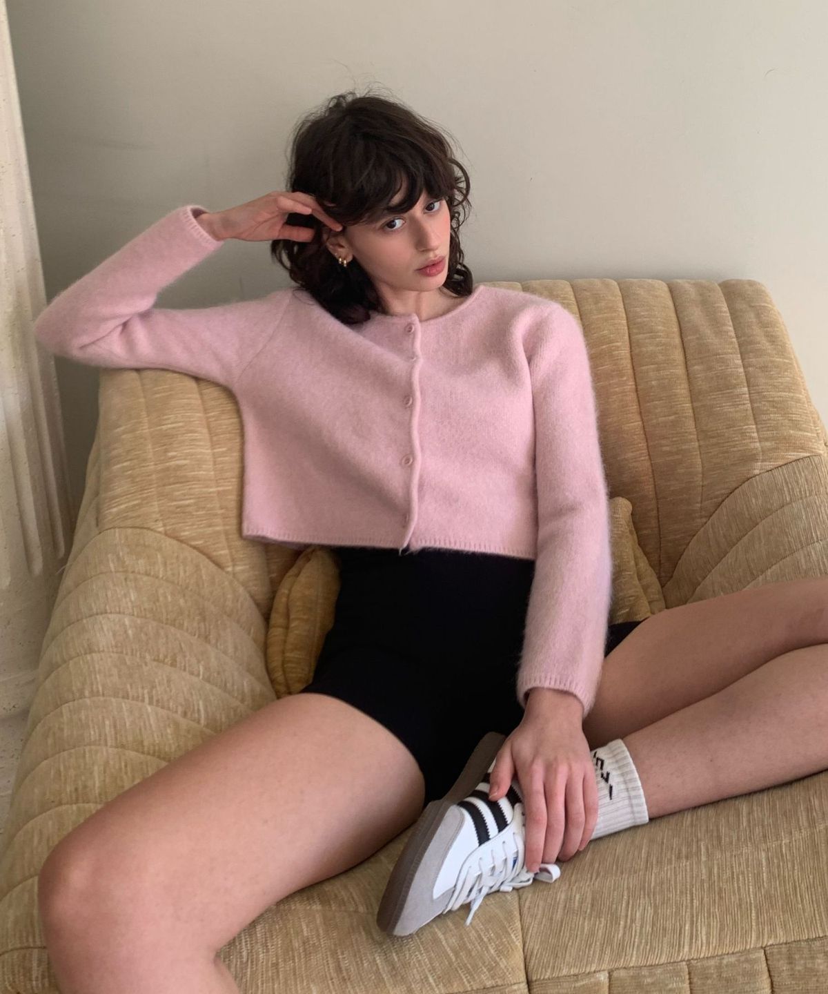 인지액티브(INJIACTIVE) Cherry Pie Wool Cardigan 베이비핑크